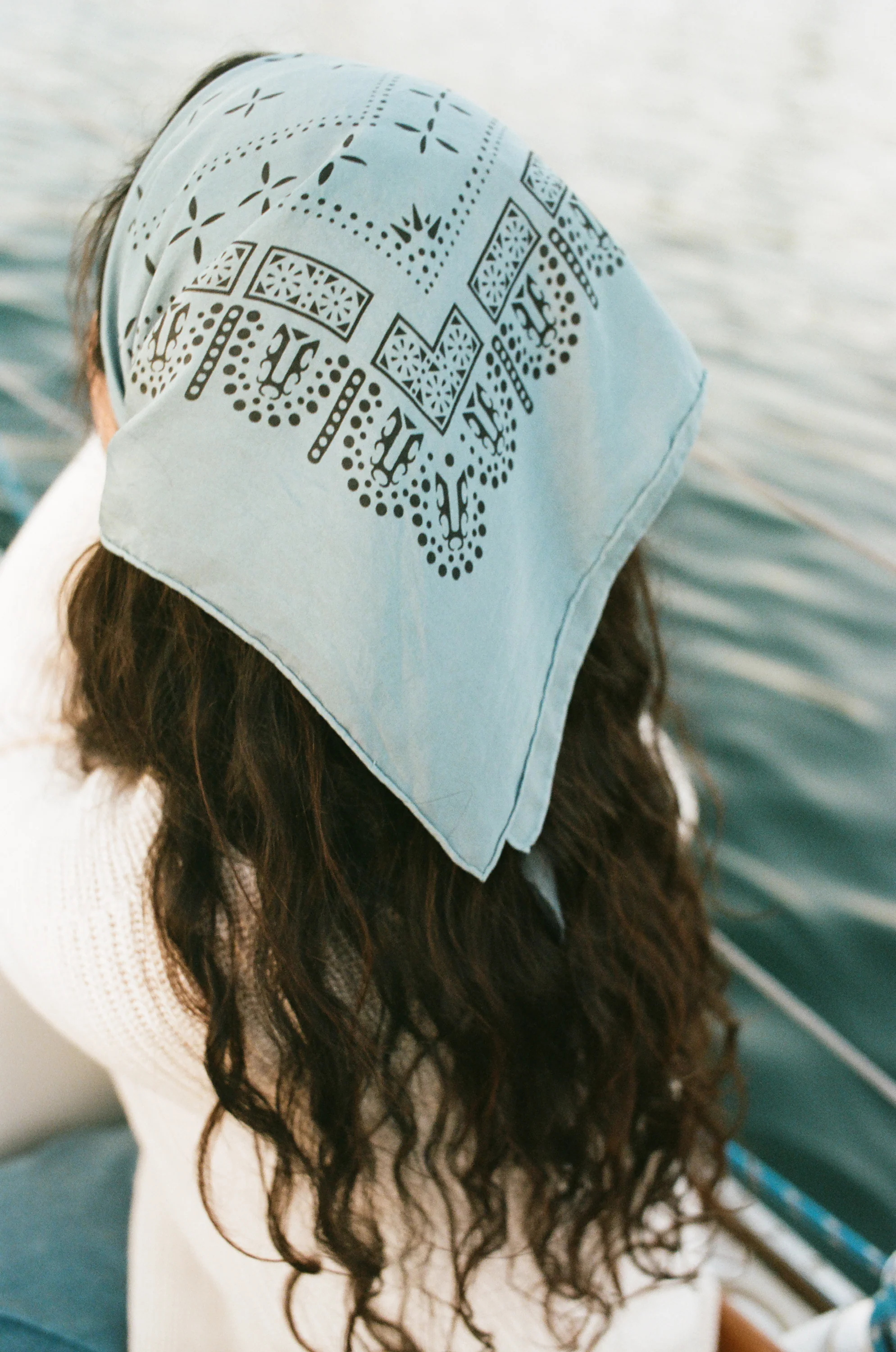 1930s Bandana, Regen Silk, Blue Jean - Image 3