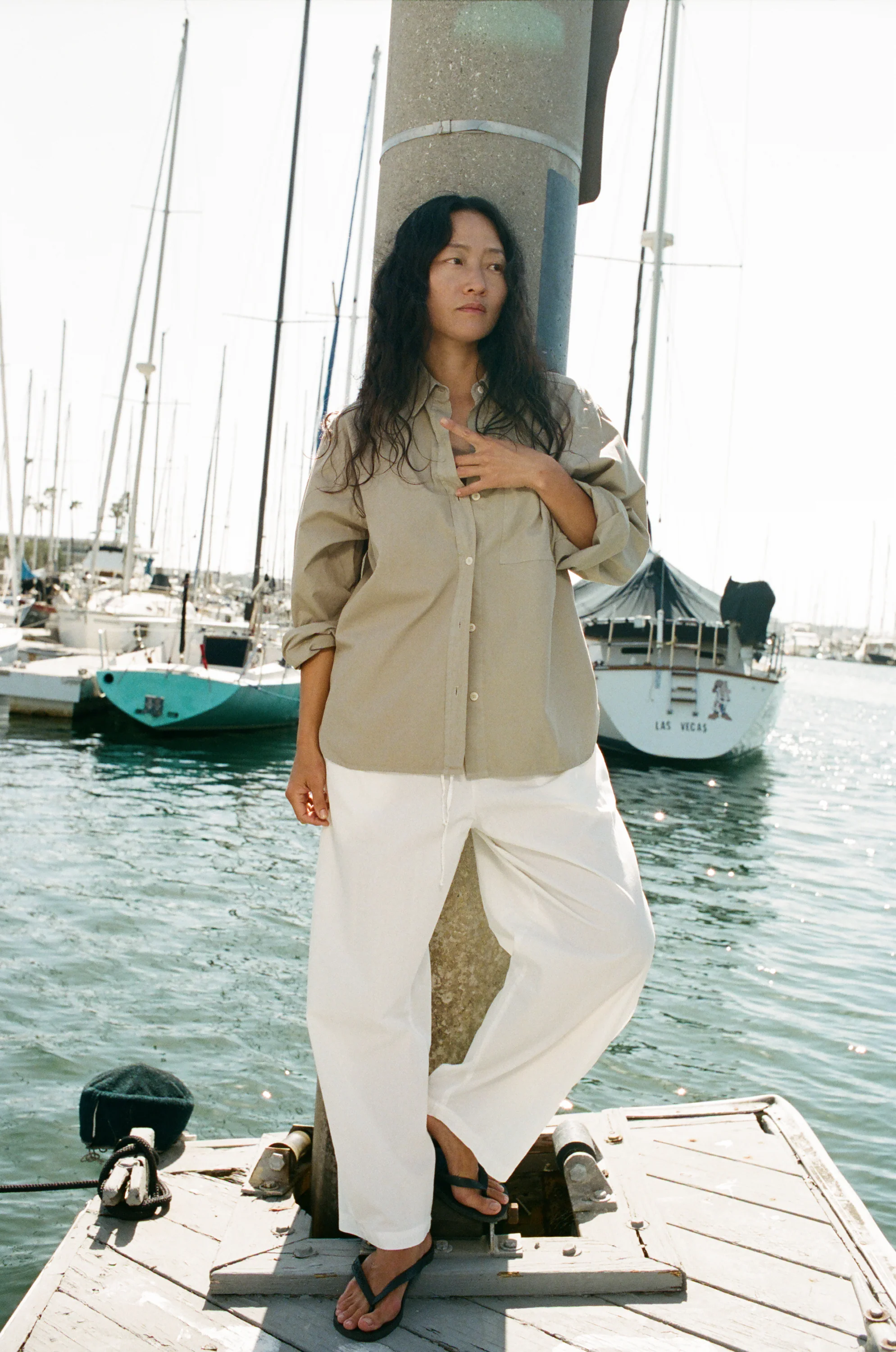 All Day Pant, Organic Poplin, Natural - Image 3