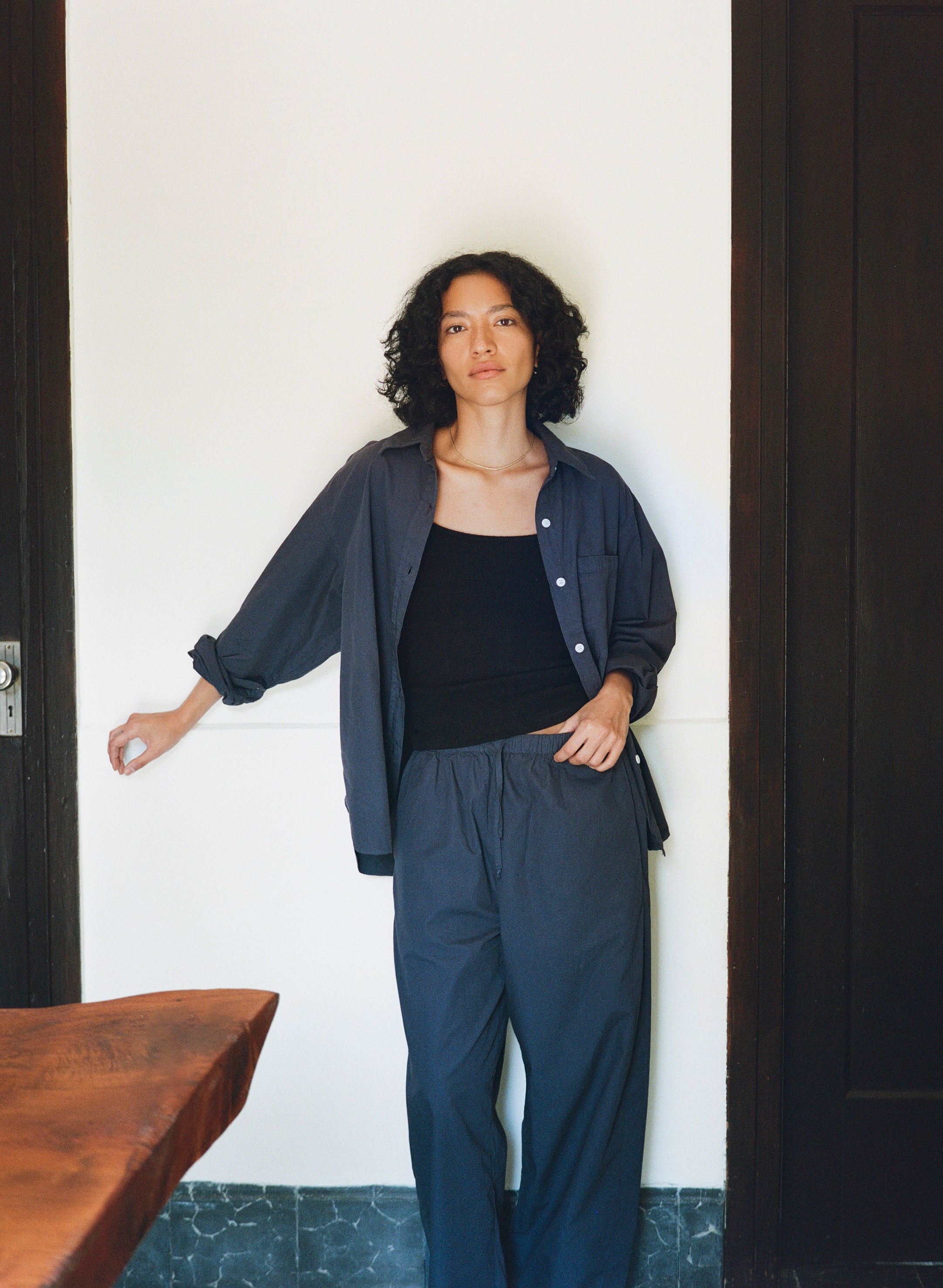 All Day Pant, Organic Poplin, Navy - Image 4
