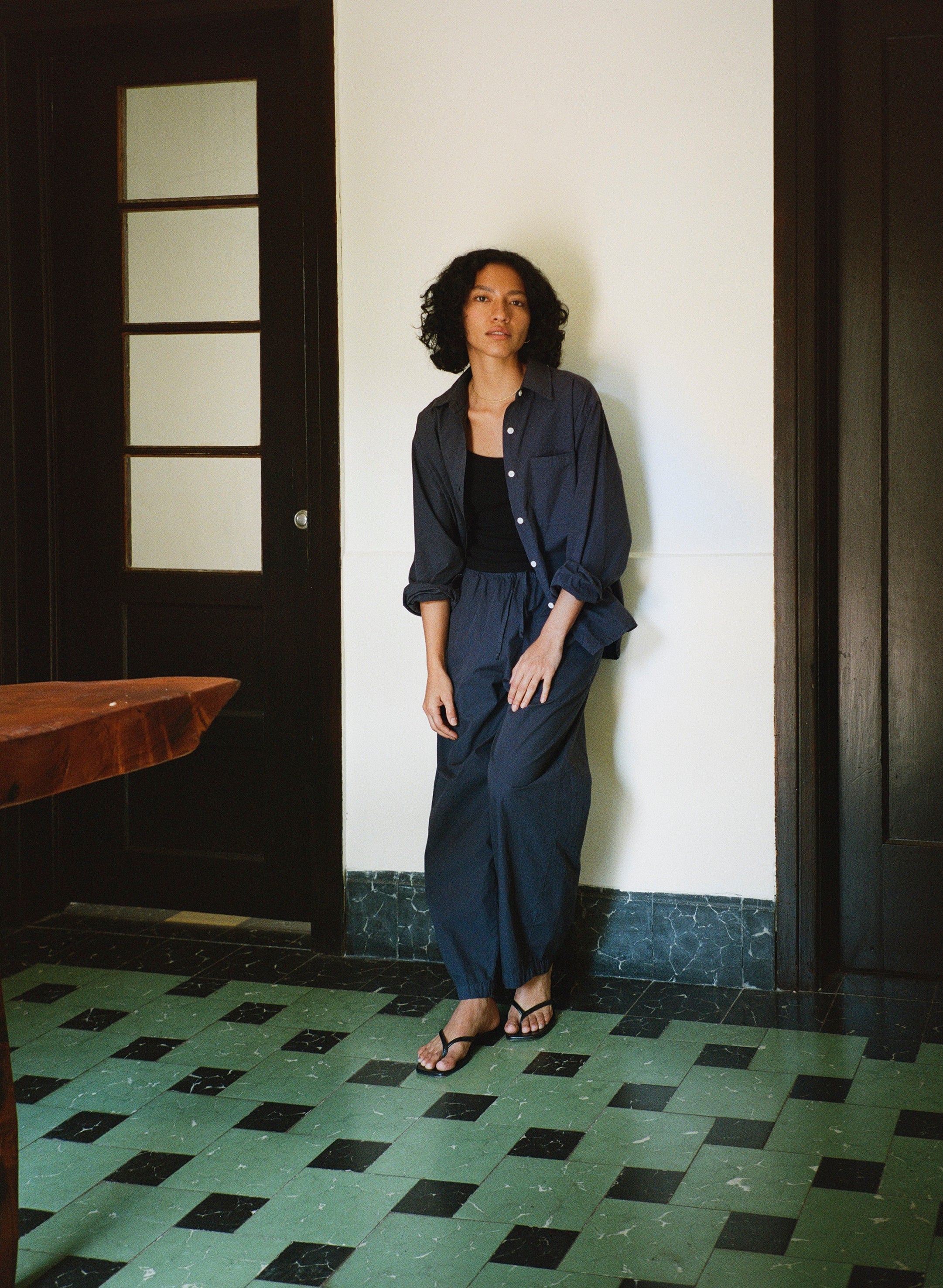 All Day Pant, Organic Poplin, Navy - Image 6