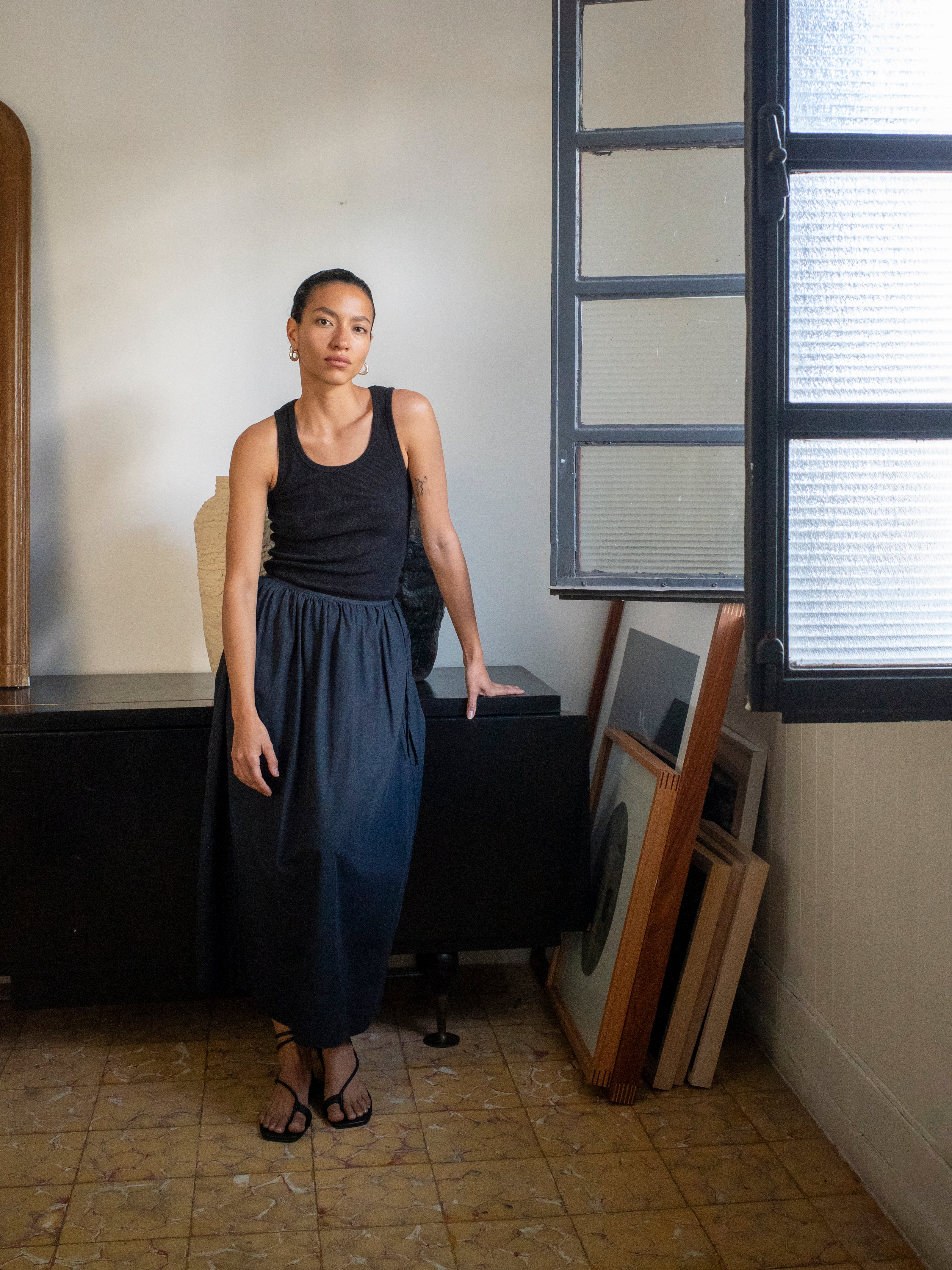 Avita Skirt, Organic Poplin, Black - Image 4