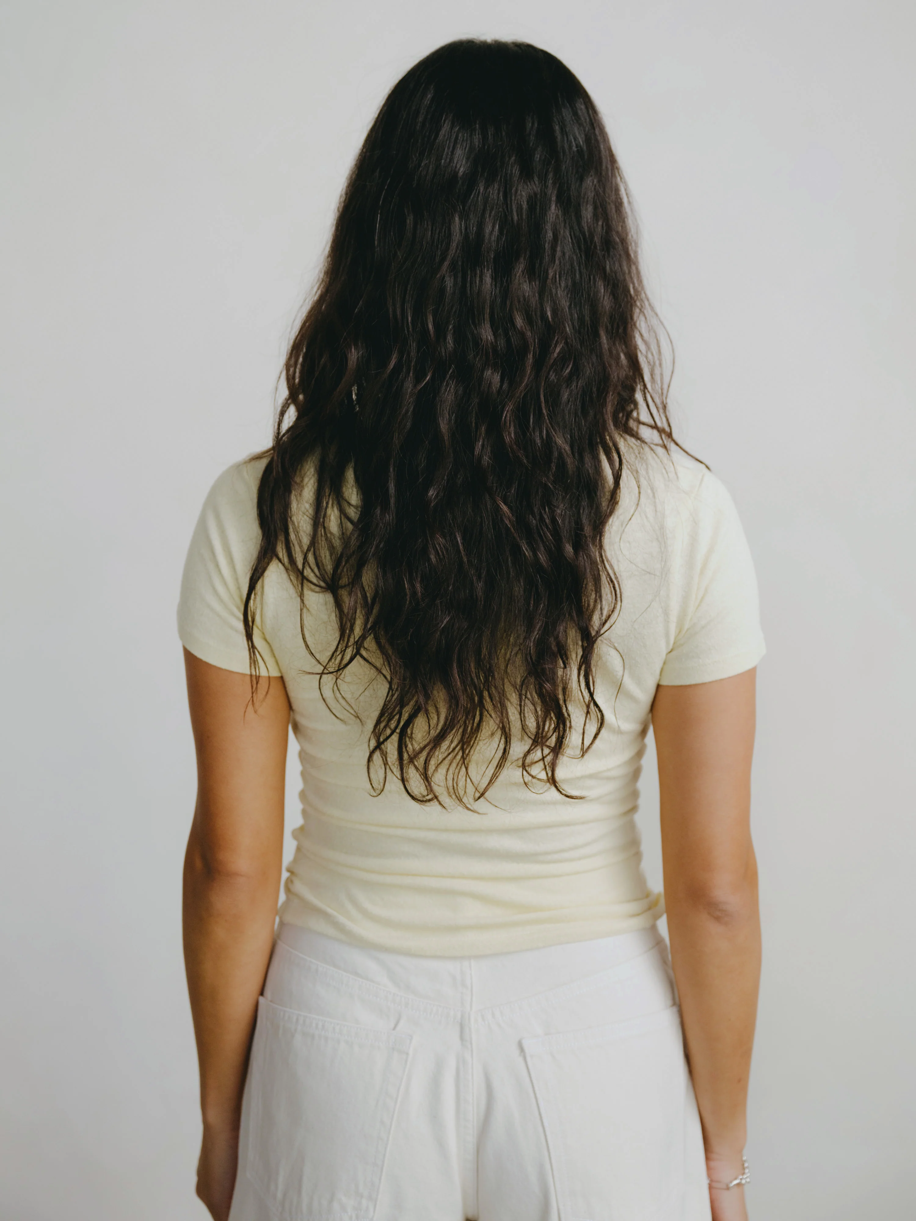 Baby Tee, Regen Silk Noil Jersey, Butter - Image 3