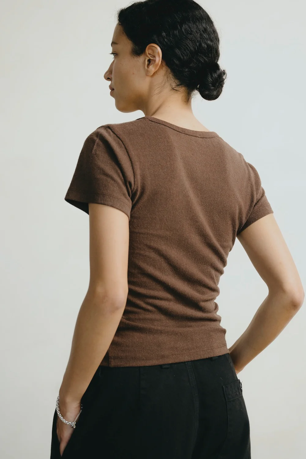 Baby Tee, Regen Silk Noil Jersey, Manzanita - Image 3