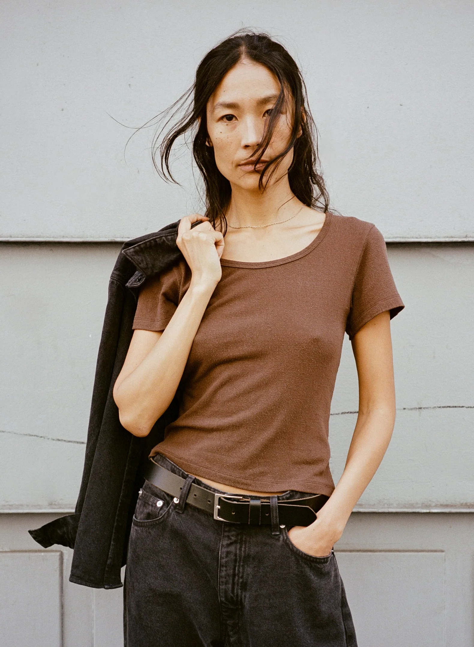 Baby Tee, Regen Silk Noil Jersey, Manzanita - Image 4