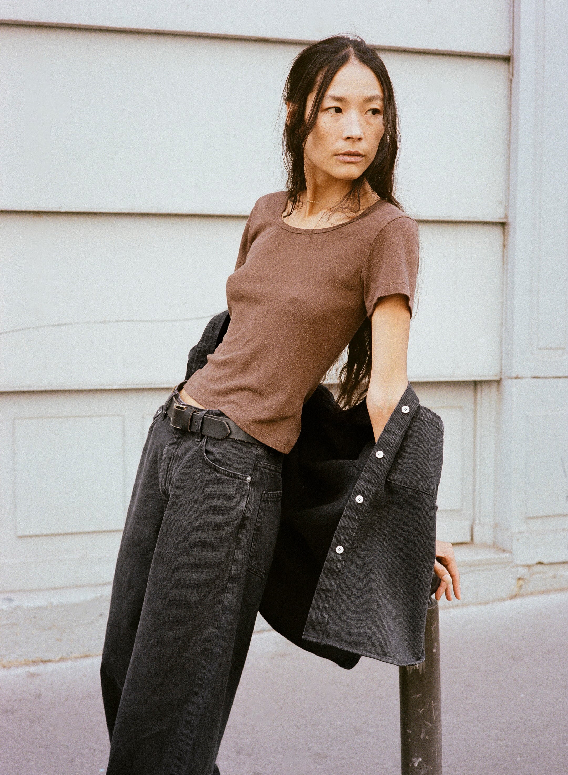 Baby Tee, Regen Silk Noil Jersey, Manzanita - Image 5
