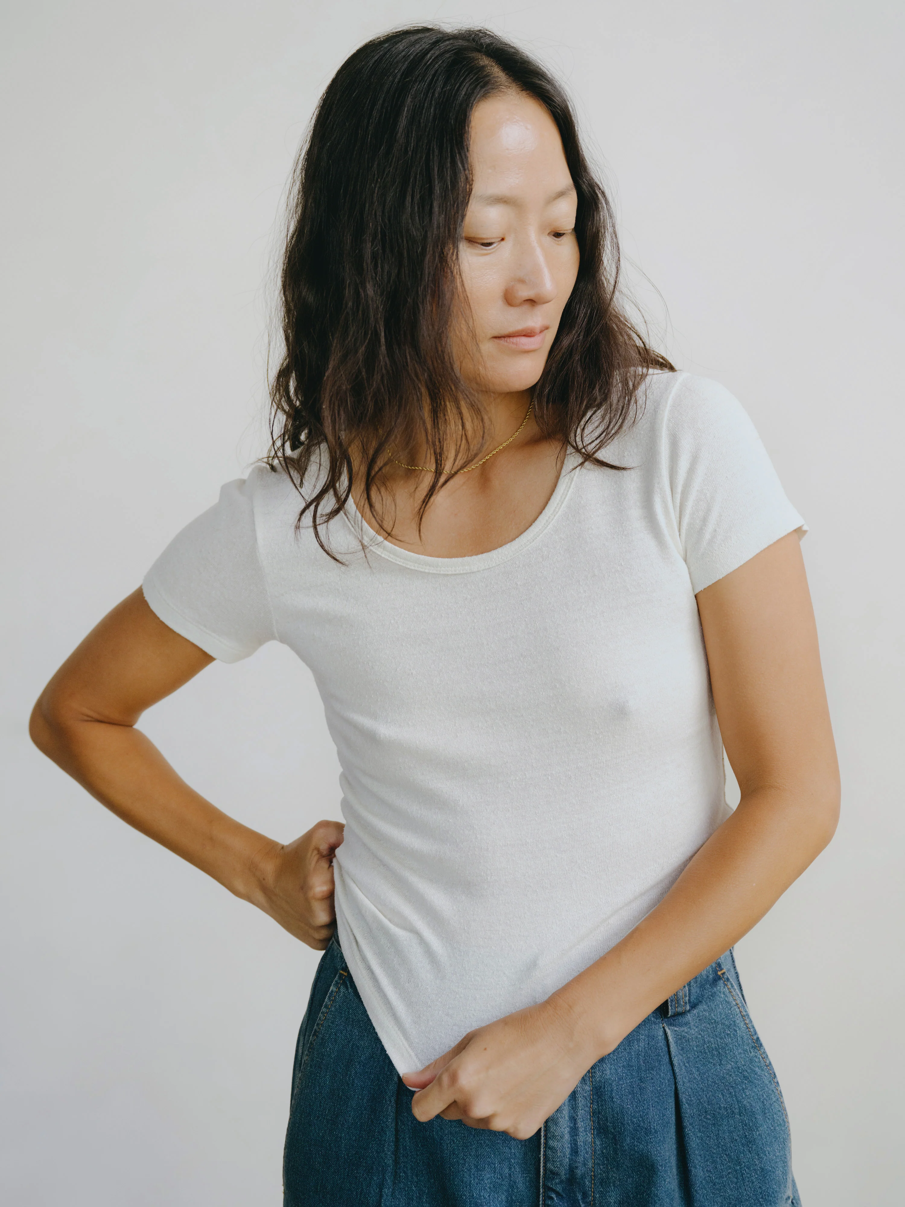 Baby Tee, Regen Silk Noil Jersey, Natural - Image 3