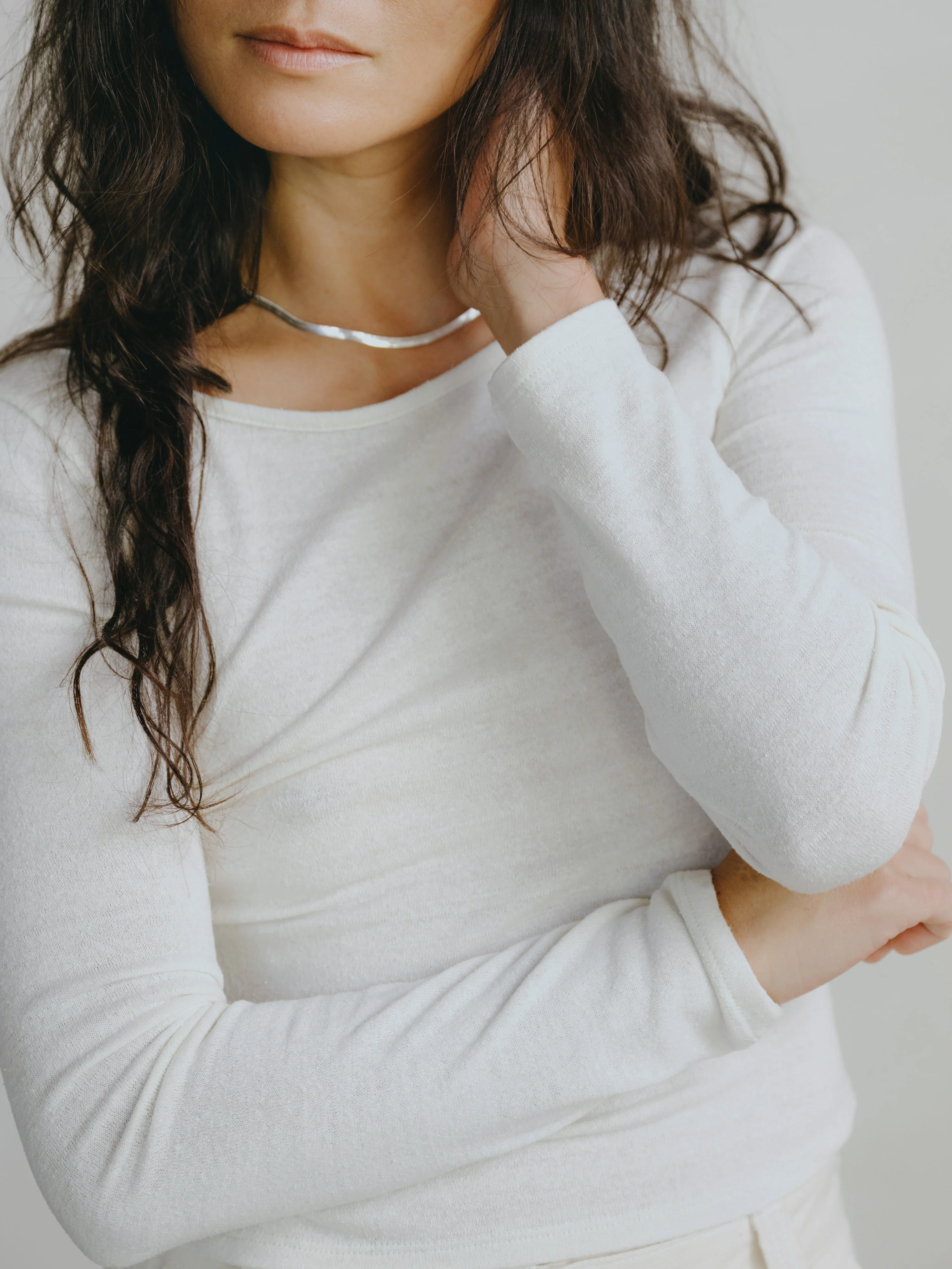 Blake Boatneck, Regen Silk Noil Jersey, Natural - Image 3