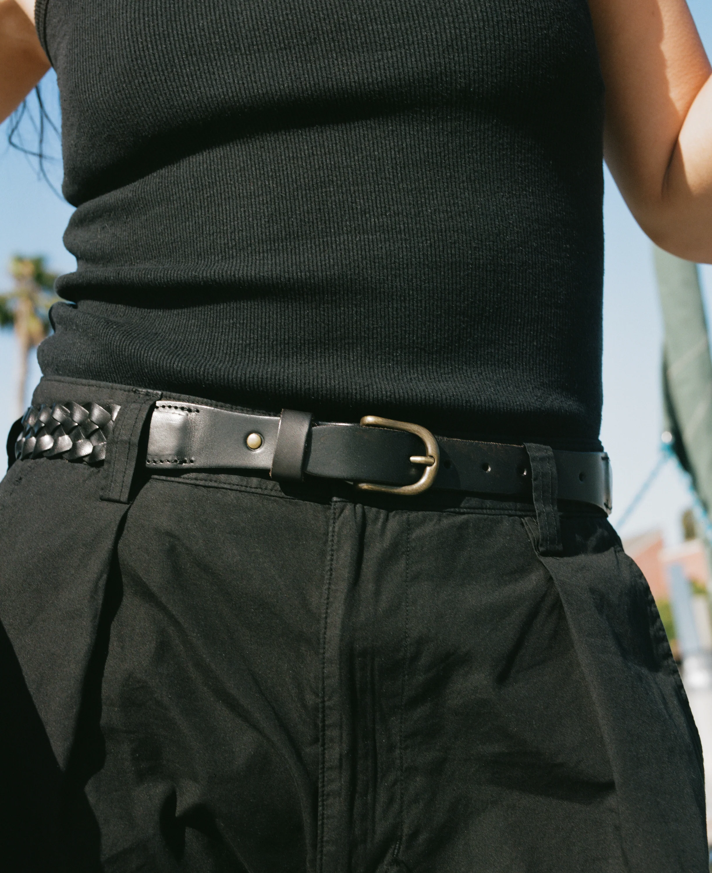 Braided Belt, Leather, Black - Image 4