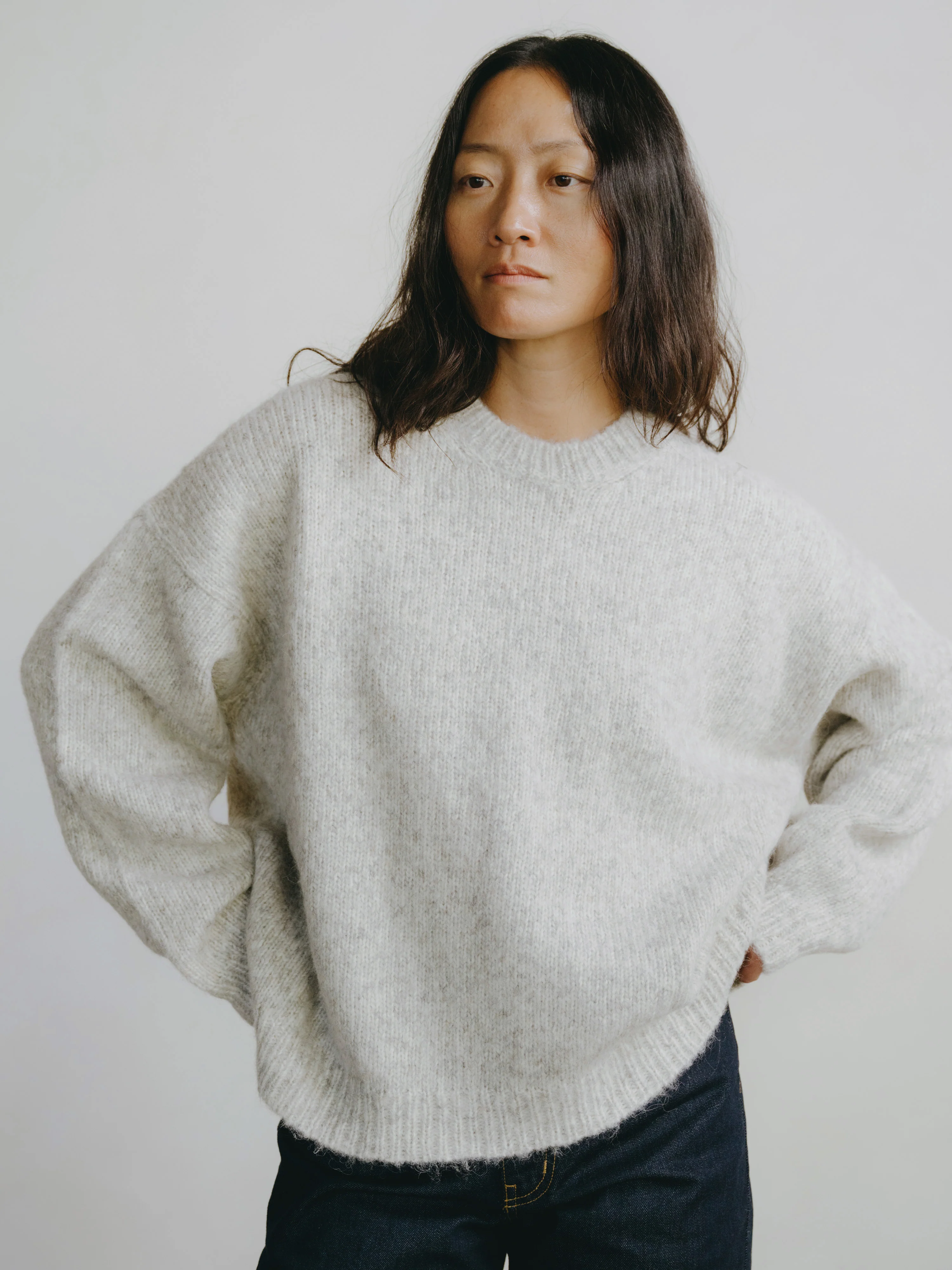 Chleo Crew, Alpaca Cotton, Fog