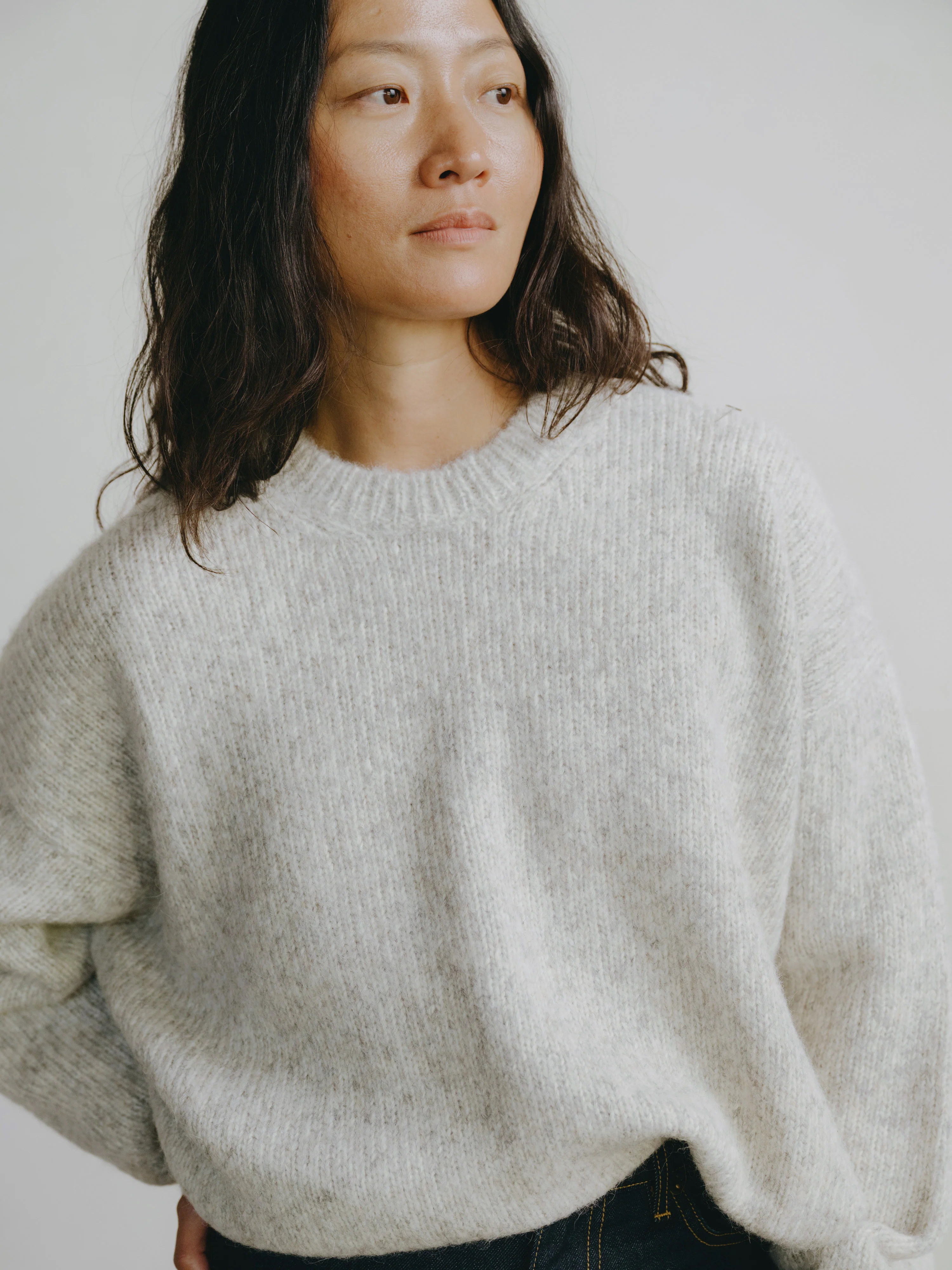 Chleo Crew, Alpaca Cotton, Fog - Image 2