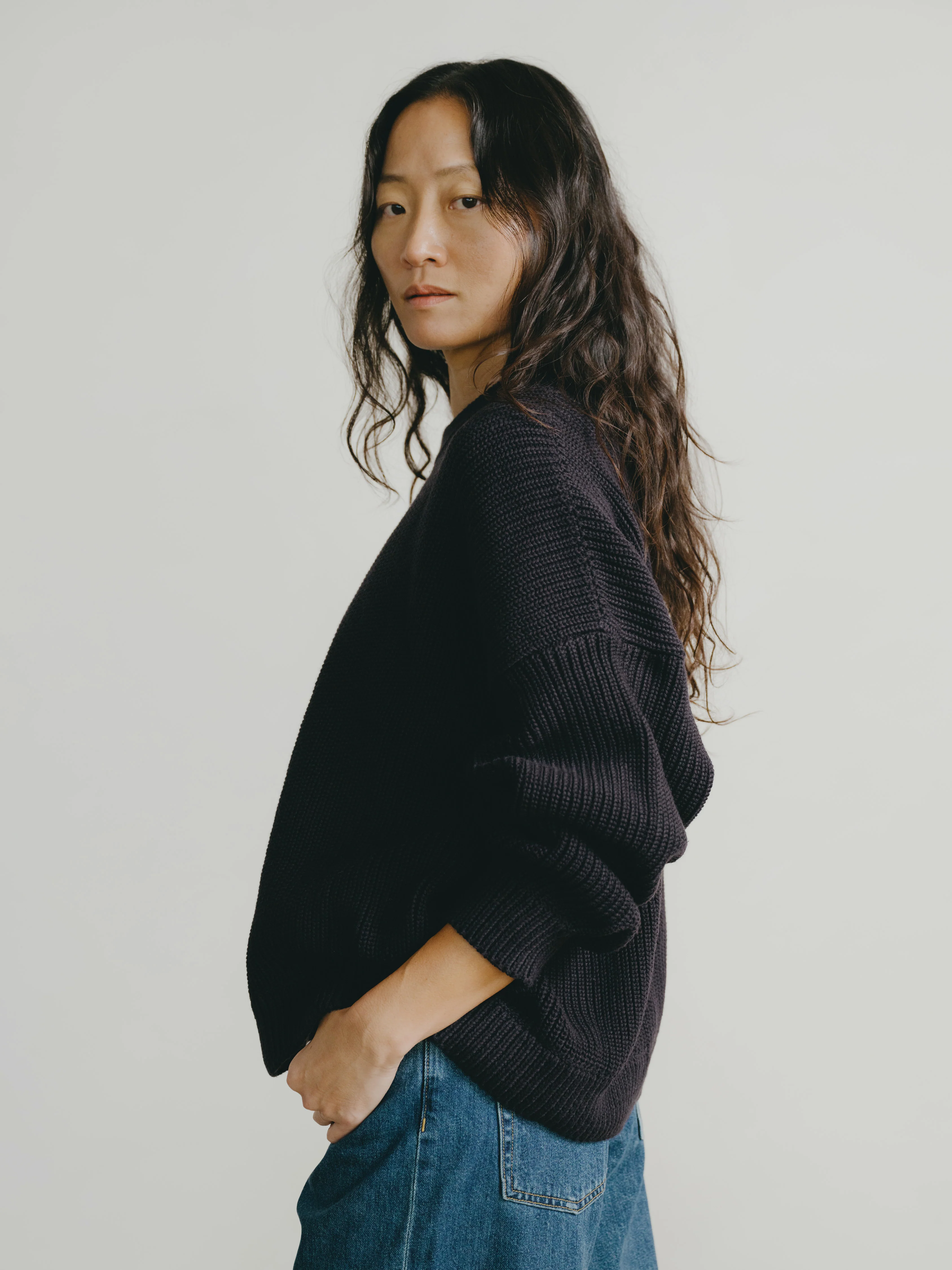 Chleo Crew, Organic Cotton, Navy - Image 3