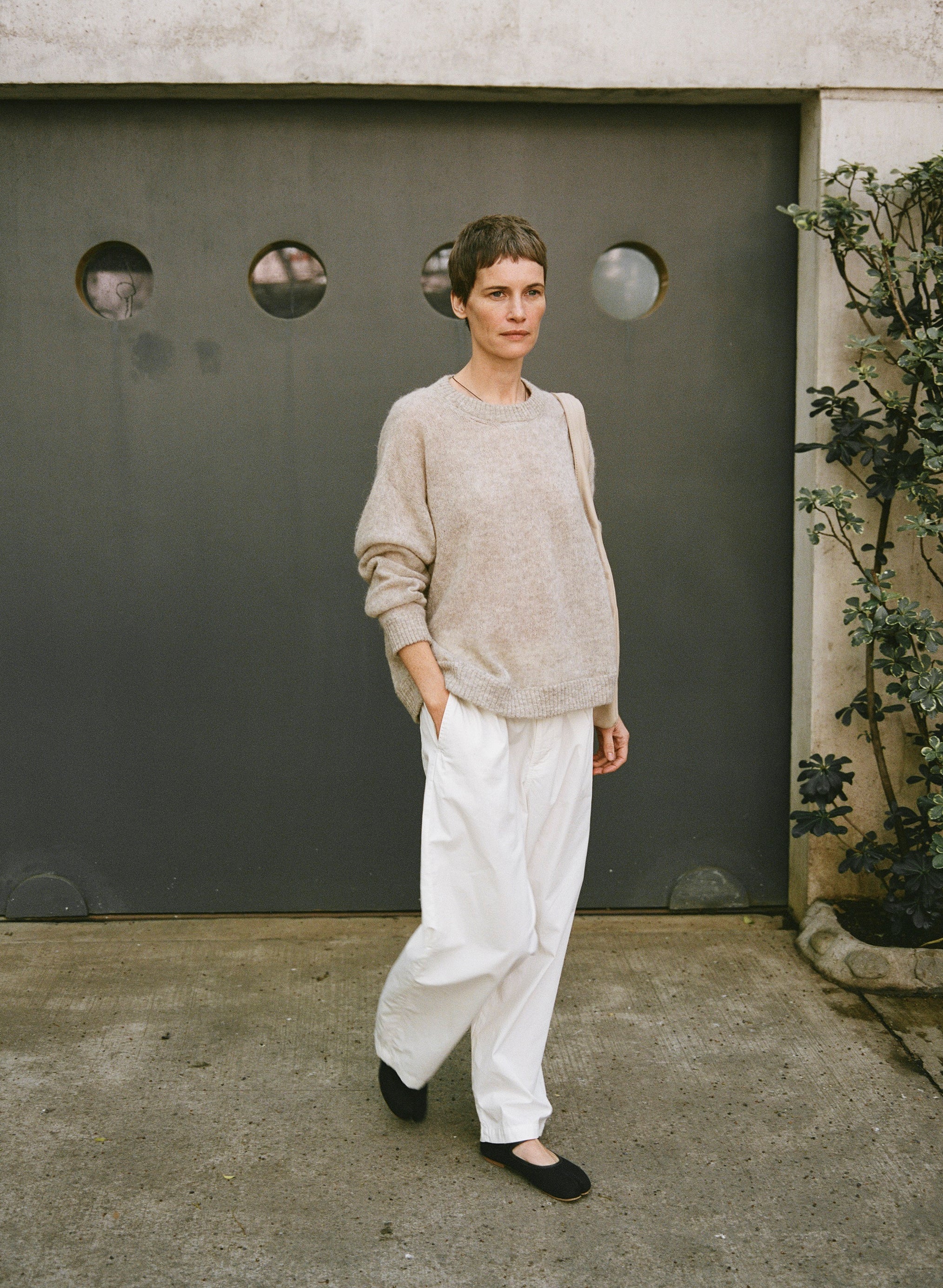 Chleo Crew, Sheer Alpaca Blend, Oatmeal - Image 5
