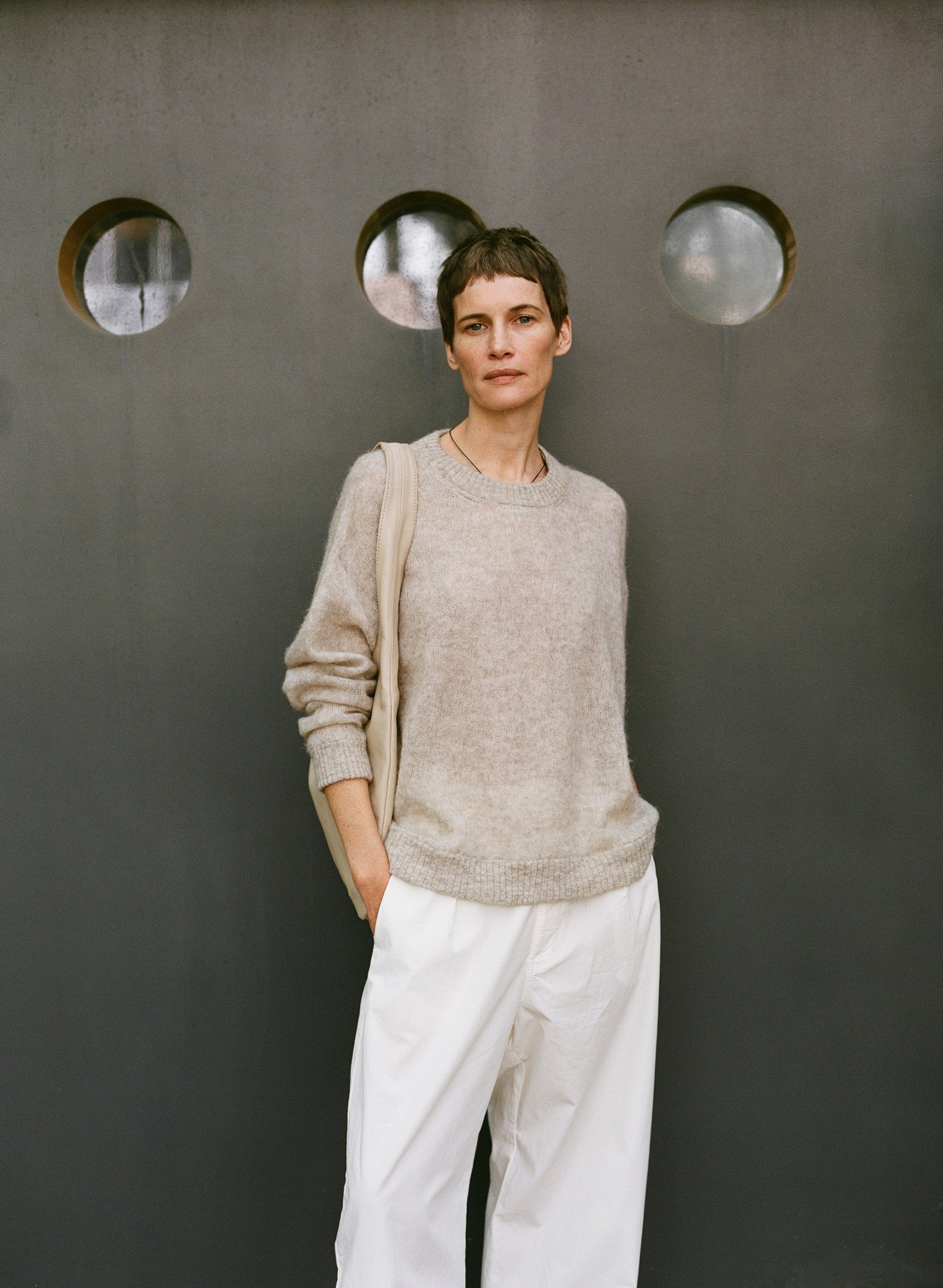 Chleo Crew, Sheer Alpaca Blend, Oatmeal - Image 7