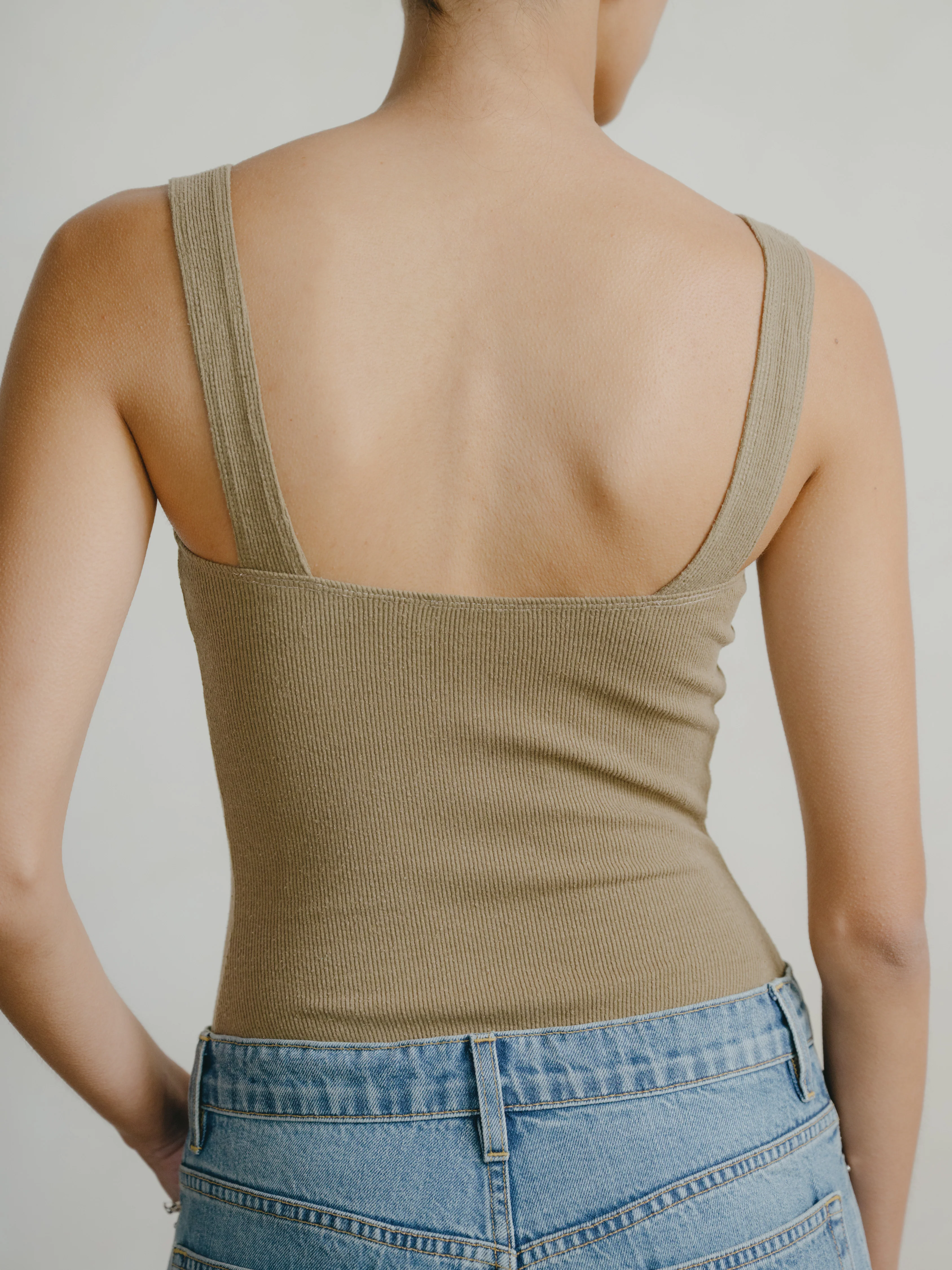 Christy Bodysuit, Ribbed Silk Noil Jersey, Cactus - Image 7
