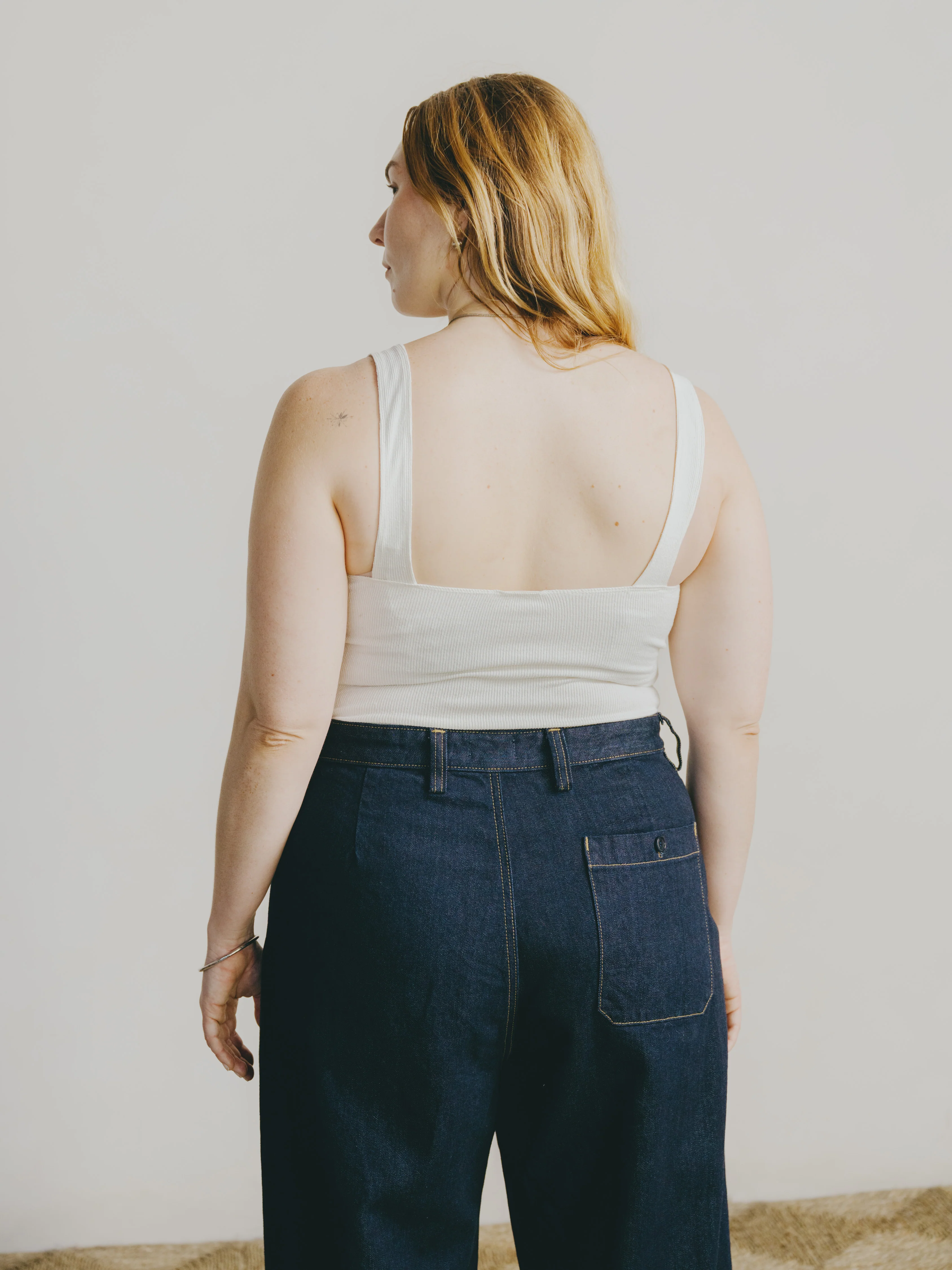 Christy Bodysuit, Ribbed Silk Noil Jersey, Natural - Image 5