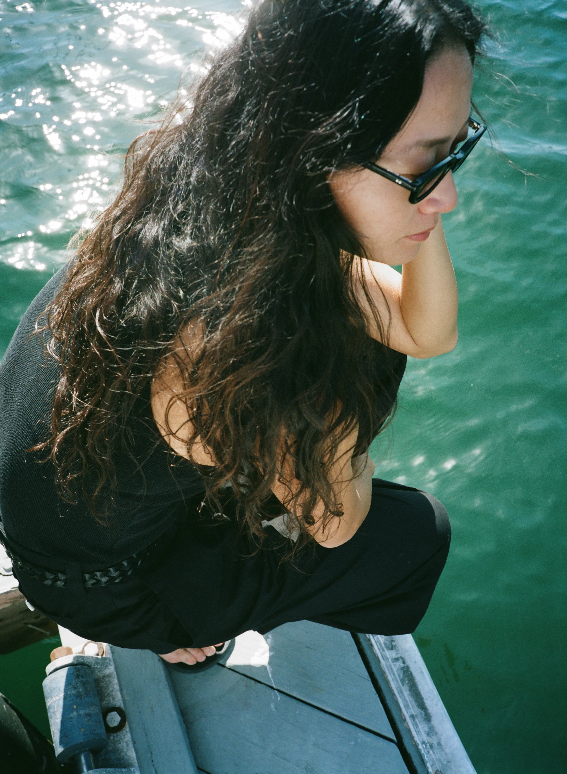 Classic Tank, Ribbed Silk Noil Jersey, Black - Image 10