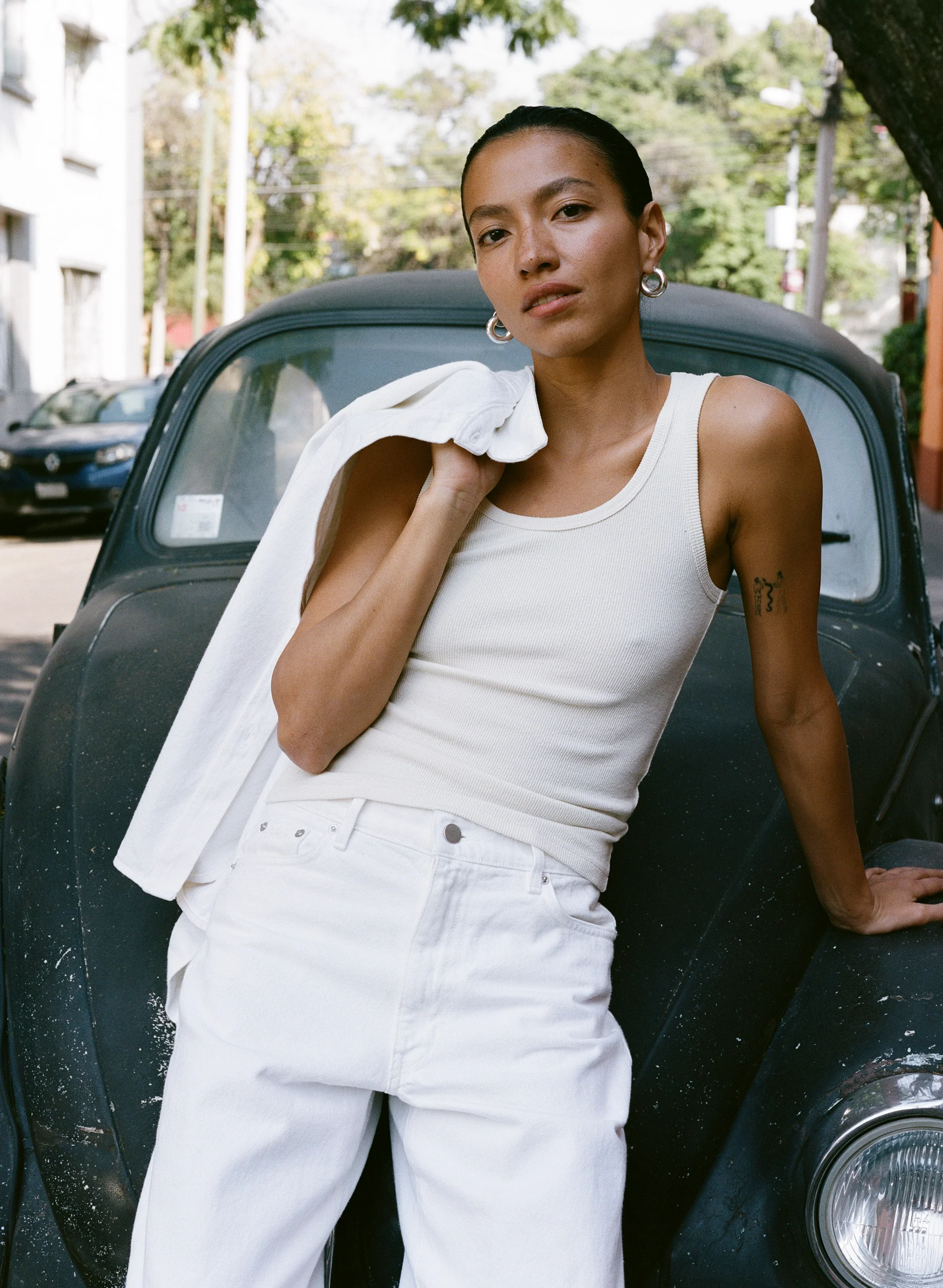 Classic Tank, Ribbed Silk Noil Jersey, Natural - Image 5