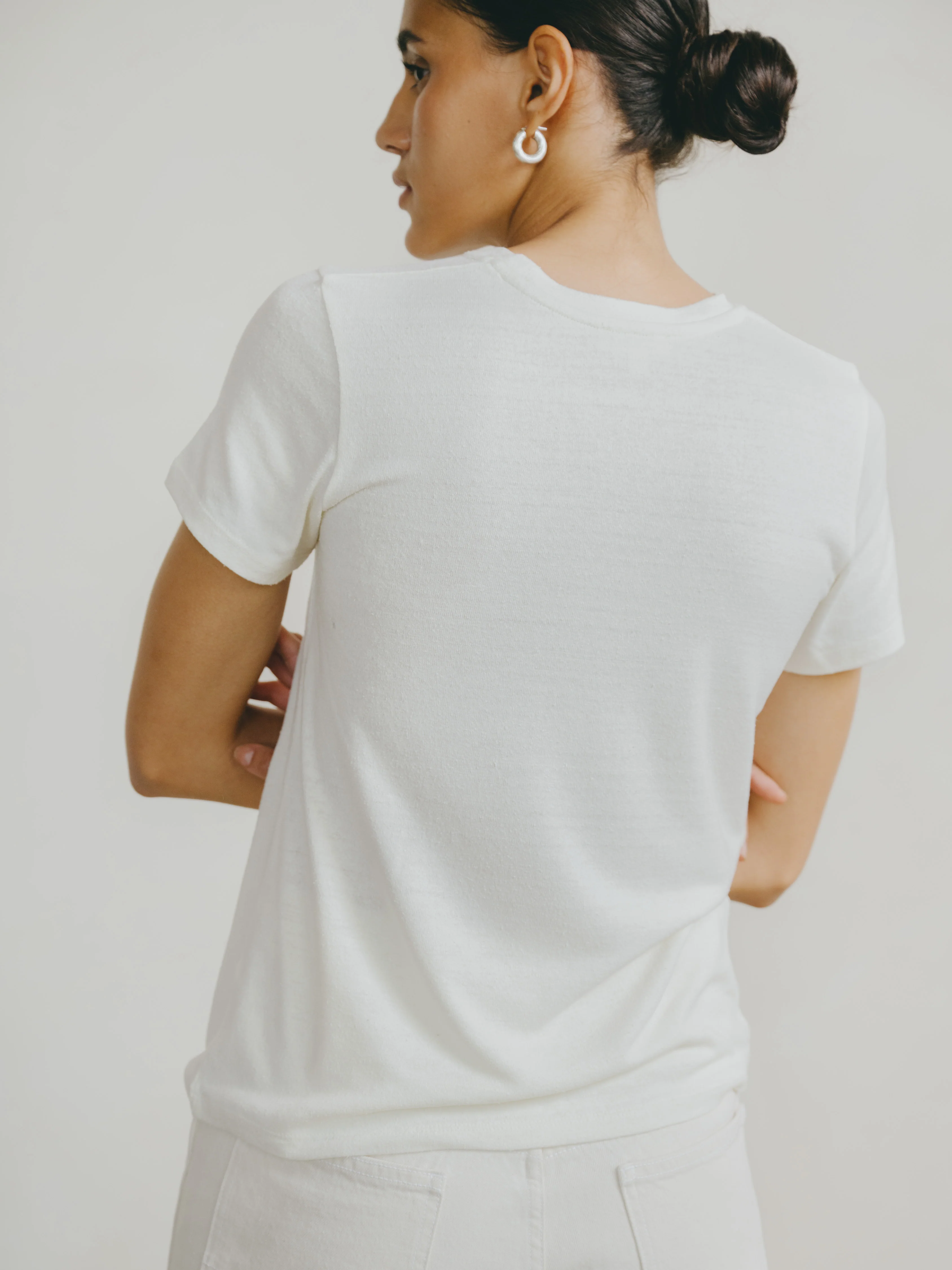 Classic Tee, Regen Silk Noil Jersey, Natural - Image 3