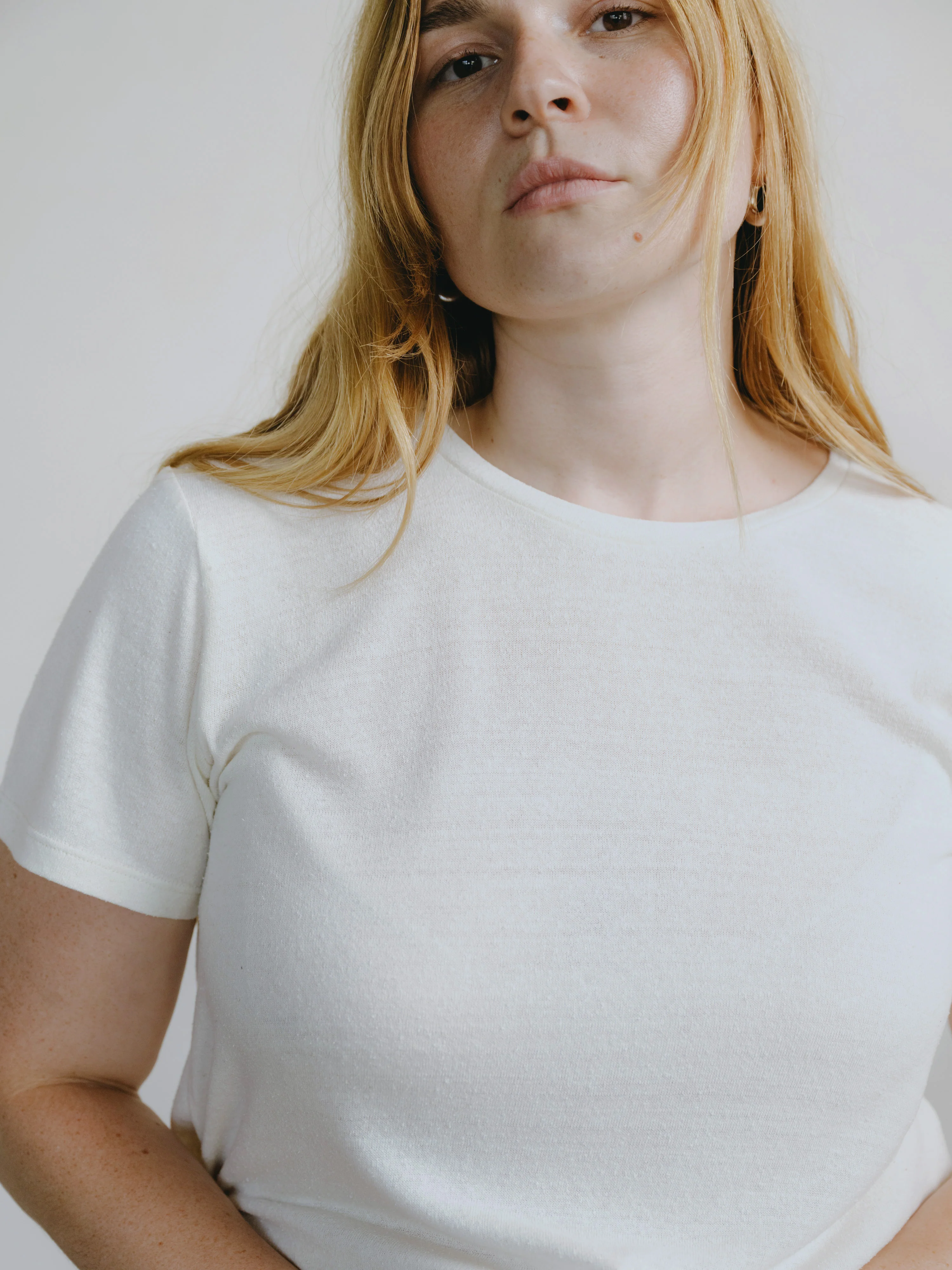 Classic Tee, Regen Silk Noil Jersey, Natural - Image 5