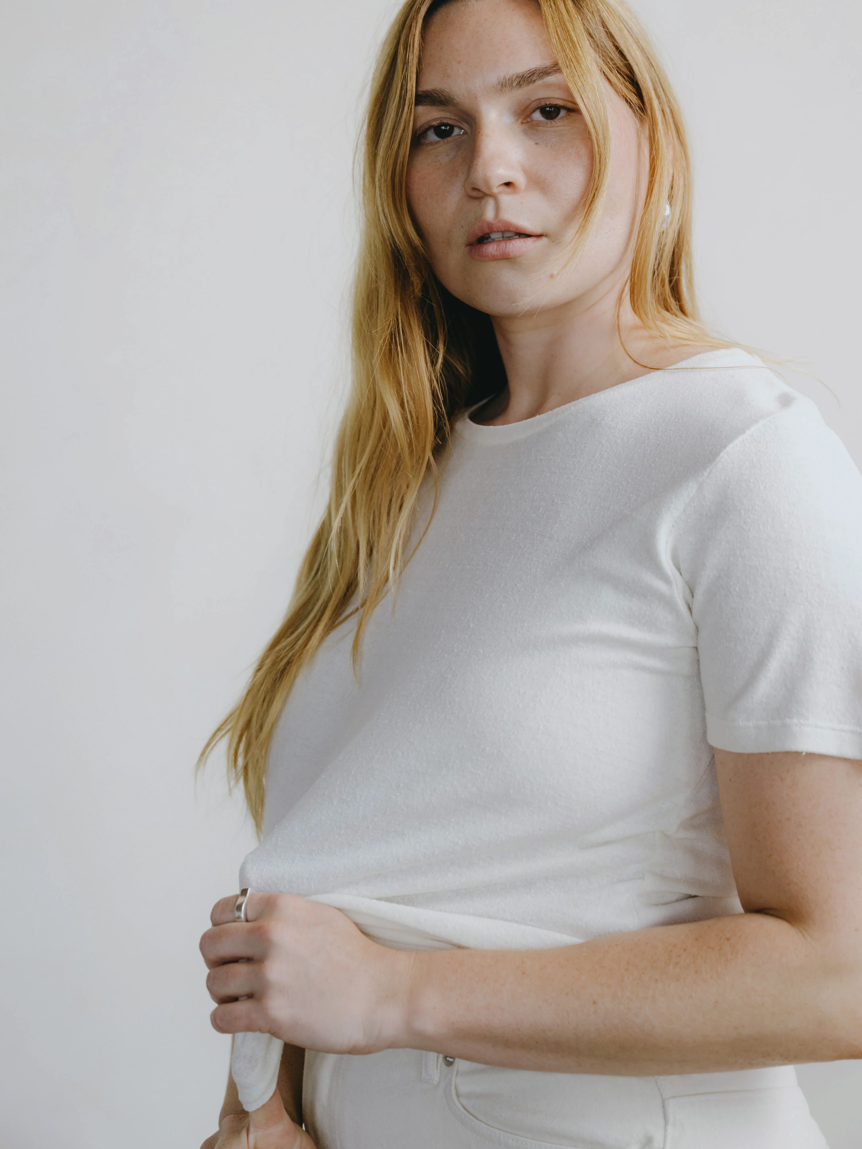 Classic Tee, Regen Silk Noil Jersey, Natural - Image 6