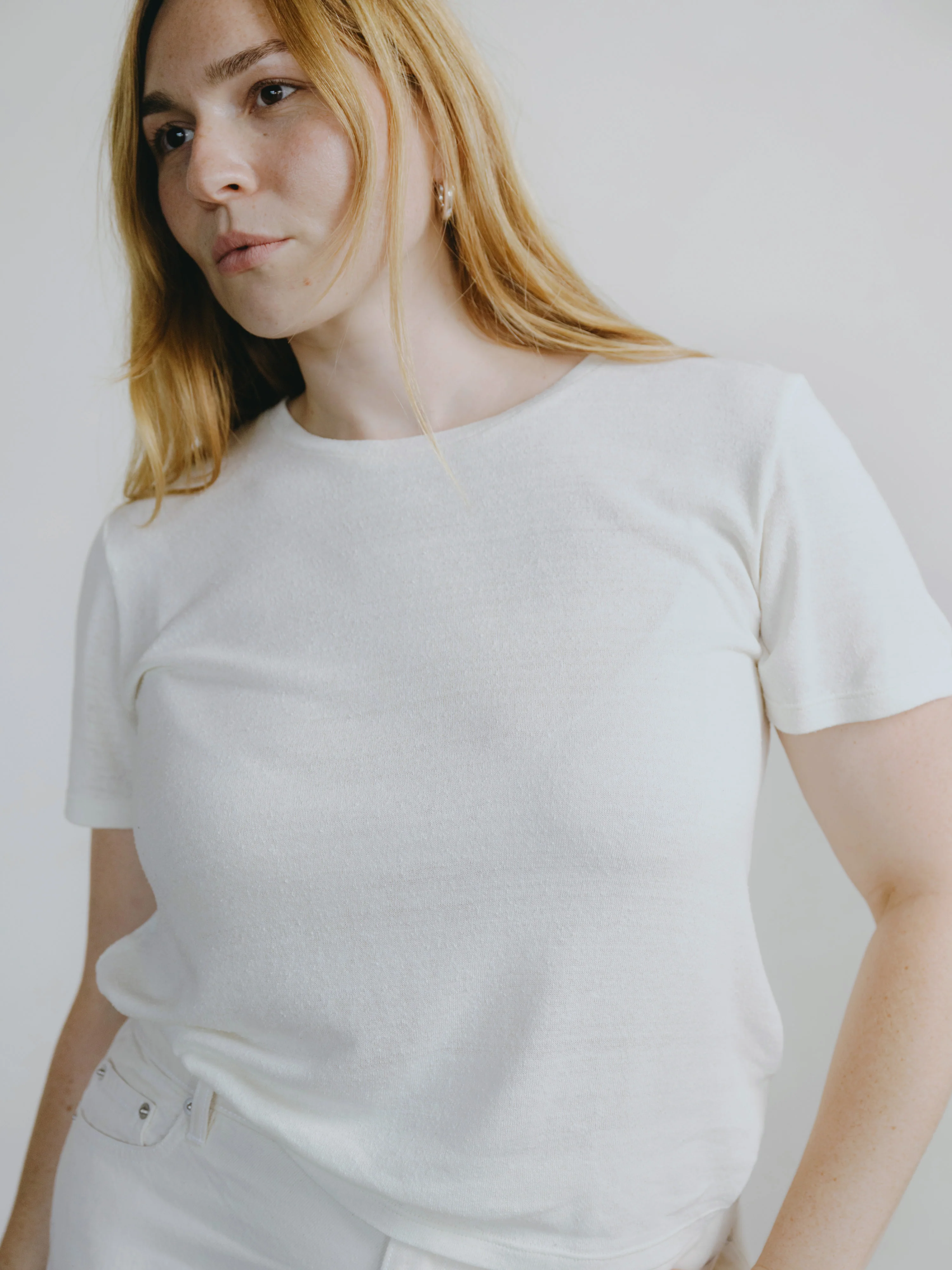 Classic Tee, Regen Silk Noil Jersey, Natural - Image 7