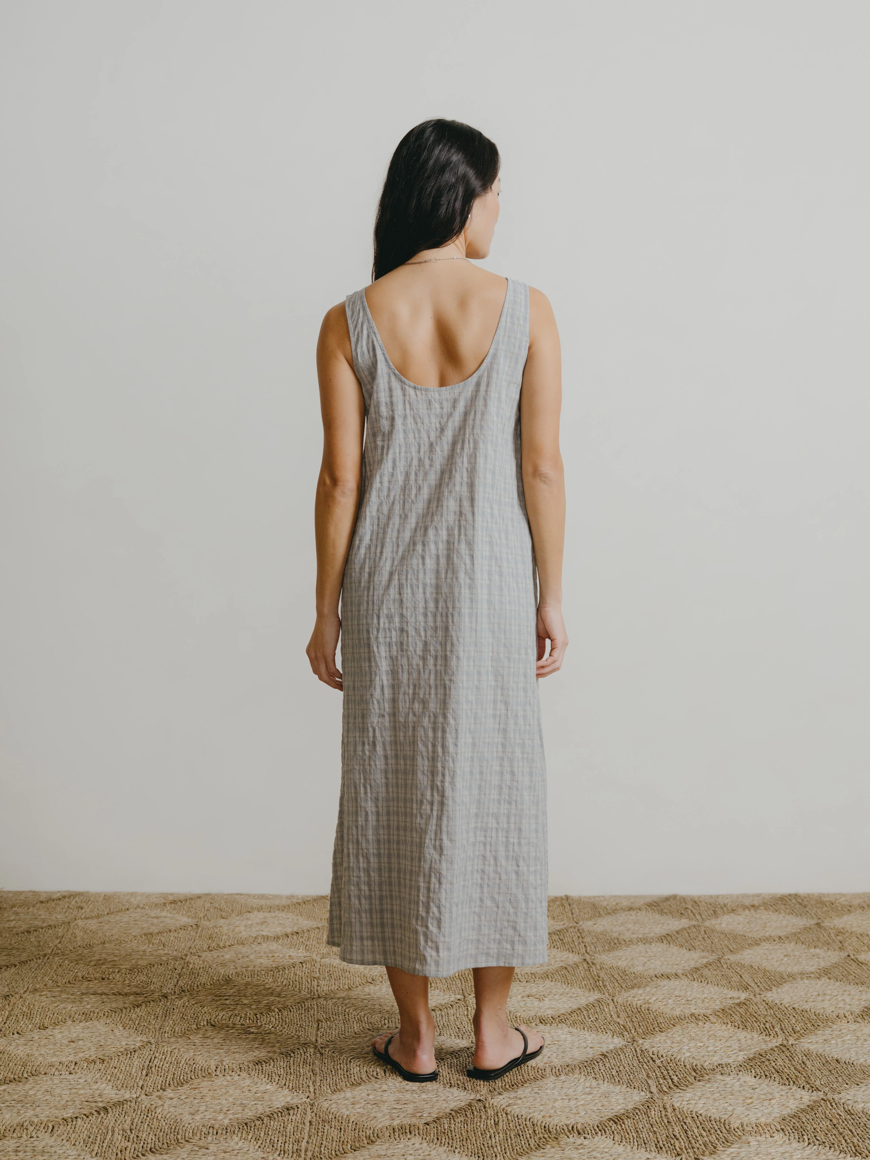 Colina Dress, Japanese Organic Cotton, Picnic - Image 3