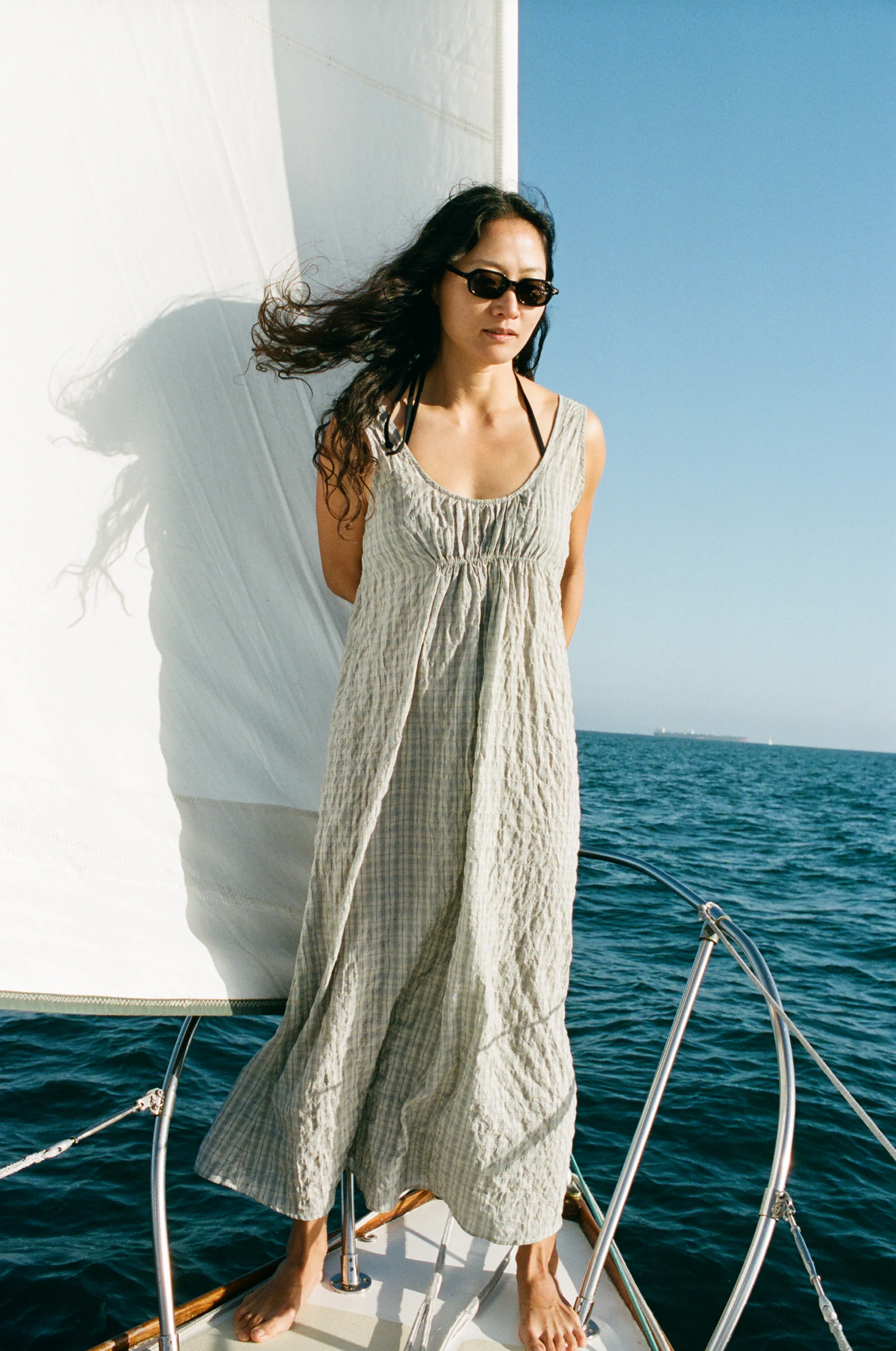 Colina Dress, Japanese Organic Cotton, Picnic - Image 4