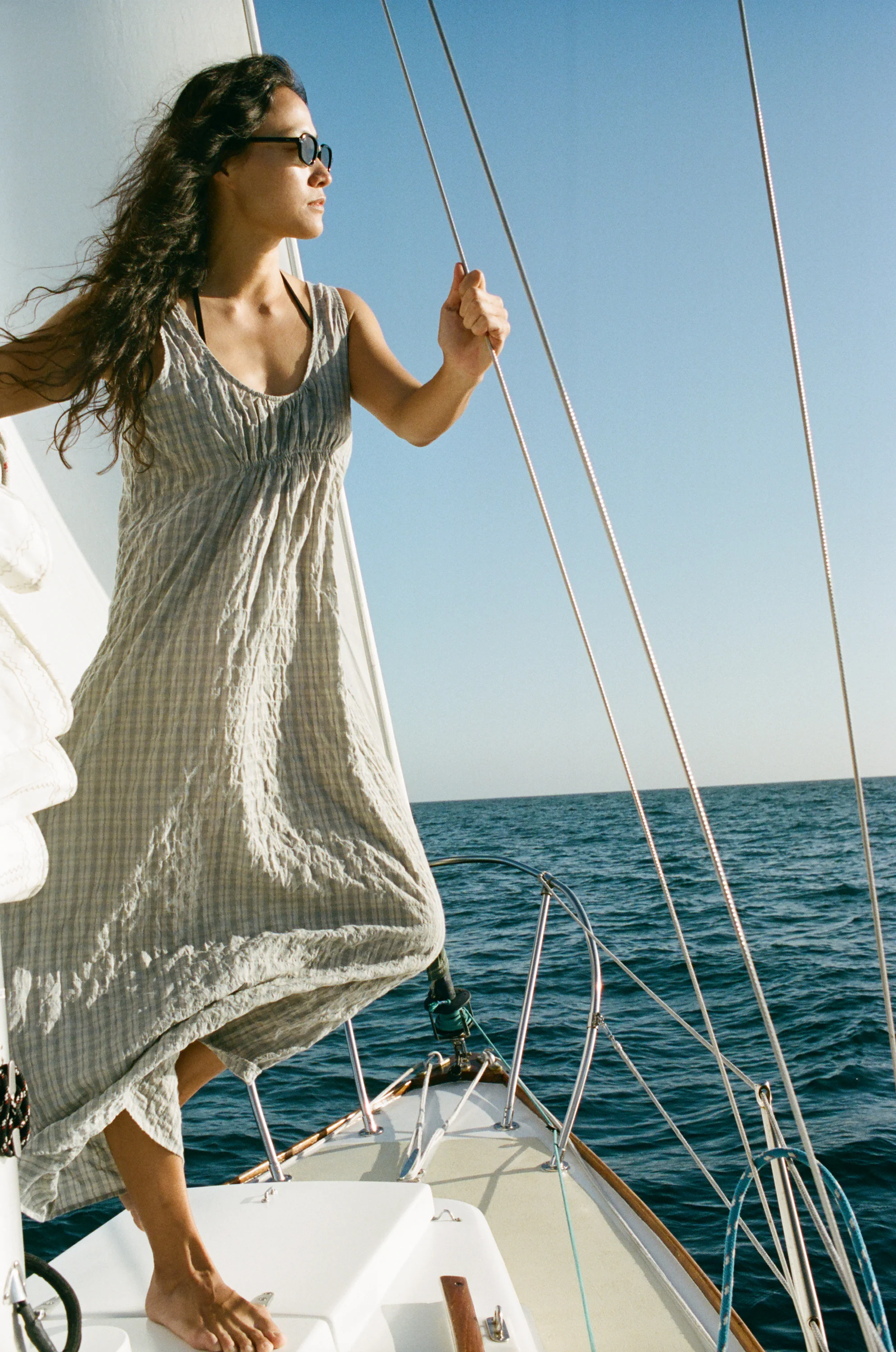 Colina Dress, Japanese Organic Cotton, Picnic - Image 5
