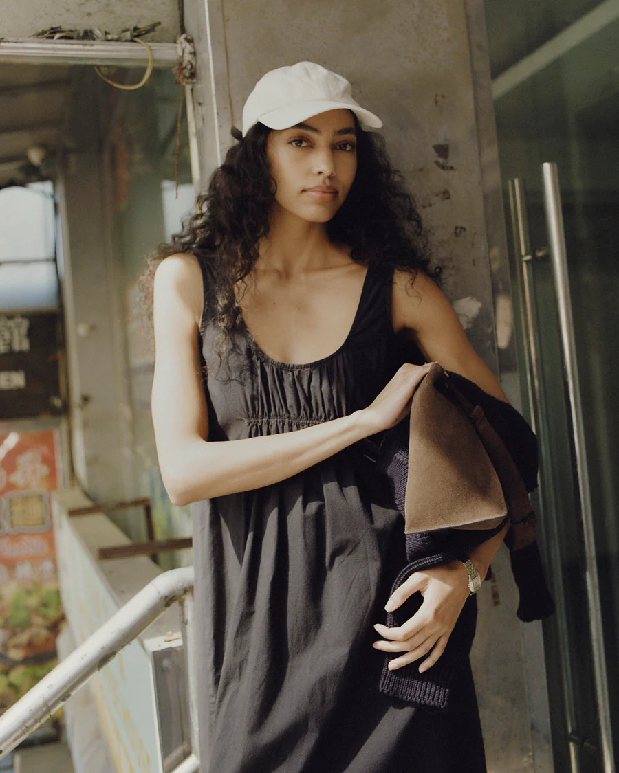 Colina Dress, Organic Batiste, Soft Black - Image 5