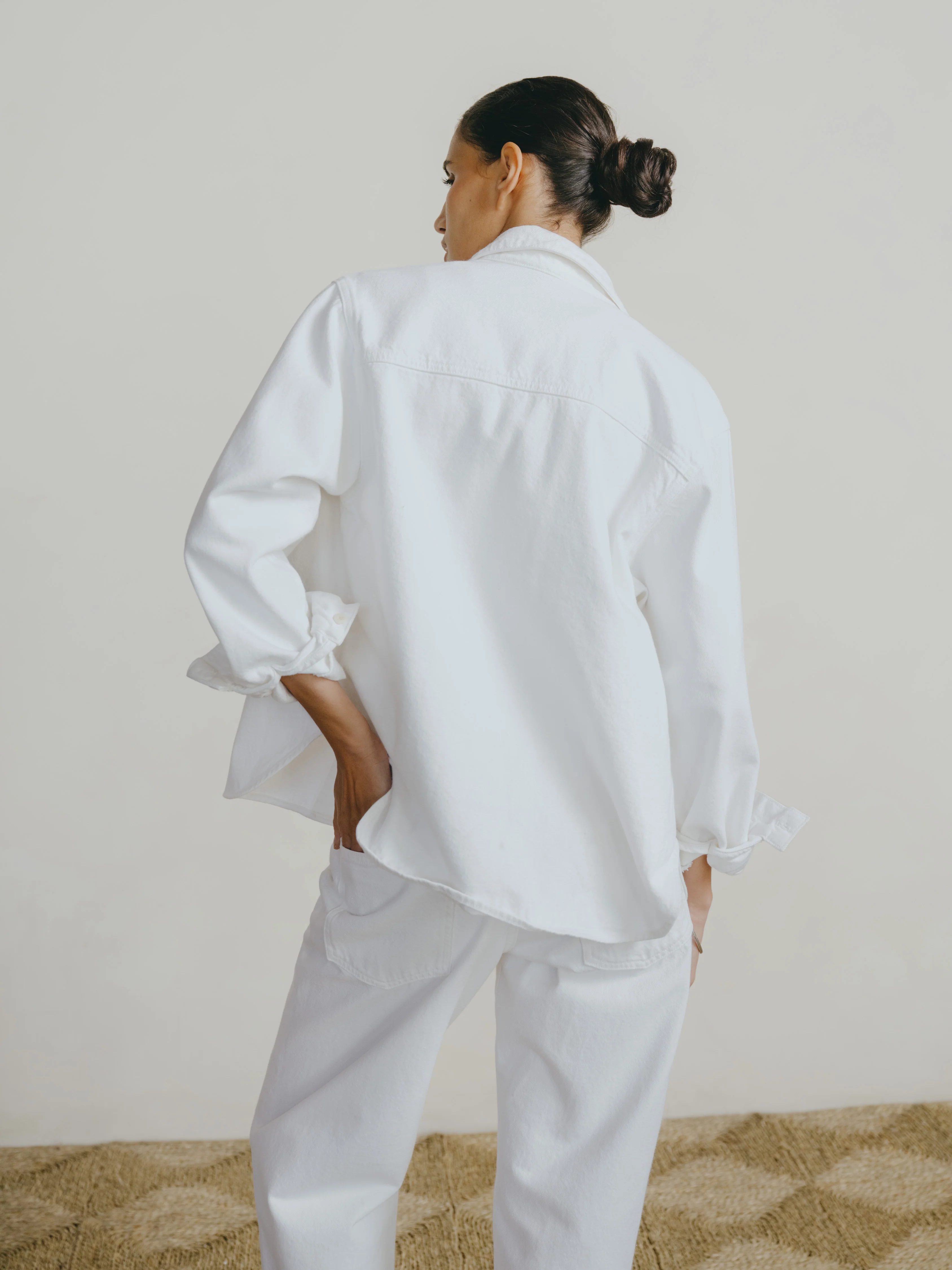 Denim Marcie Shirt, Recycled Denim, Salt - Image 4