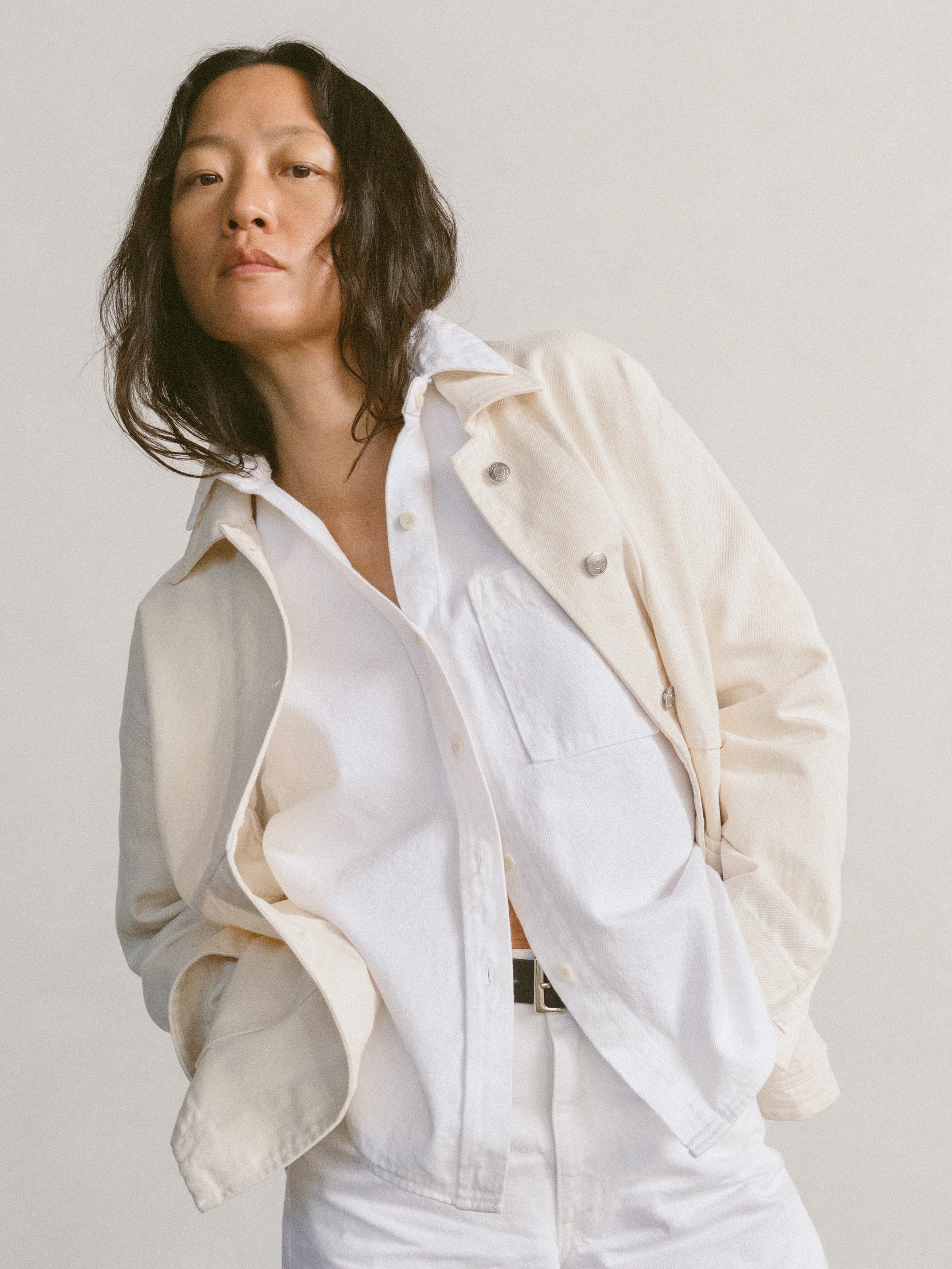 Loretta Jacket, Recycled Denim, Putty - Image 3