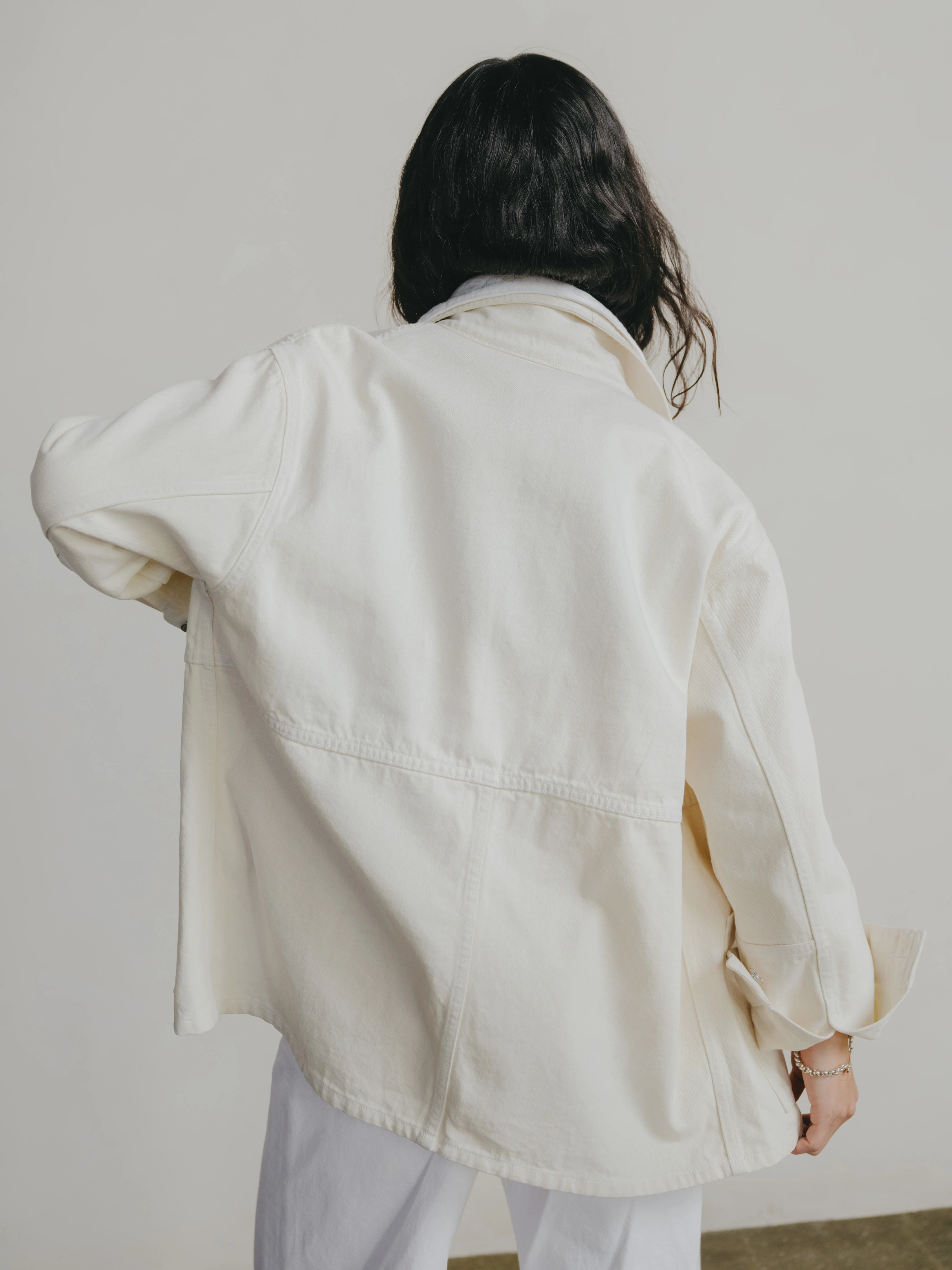 Loretta Jacket, Recycled Denim, Putty - Image 5