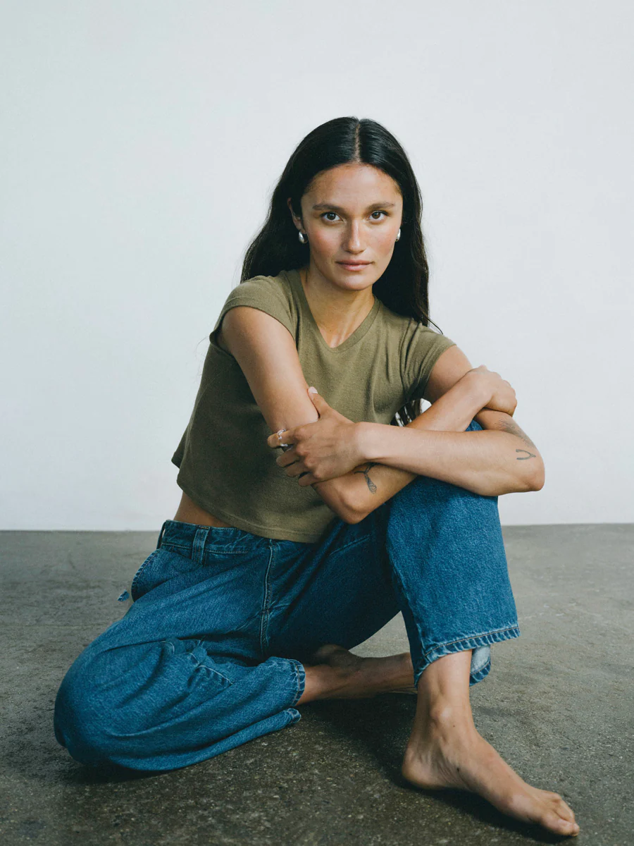 Lou Tee, Regen Silk Noil Jersey, Coffee - Image 4