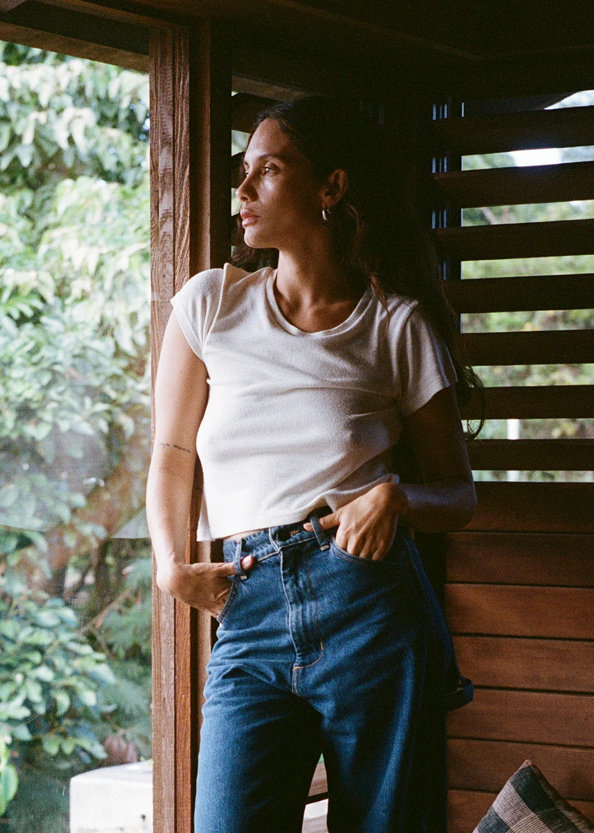 Lou Tee, Regen Silk Noil Jersey, Natural - Image 4