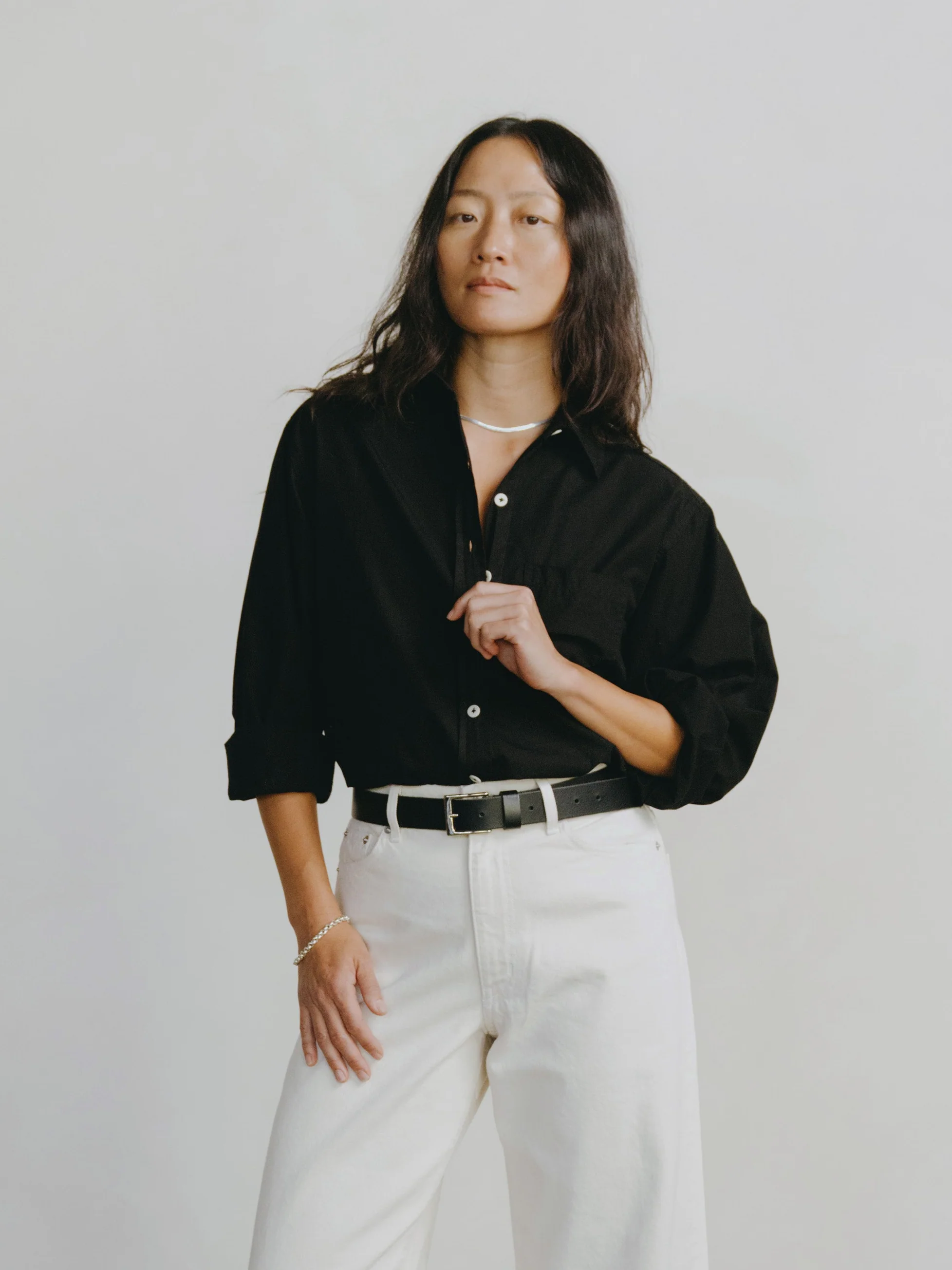 Marcie Shirt, Organic Poplin, Black - Image 5