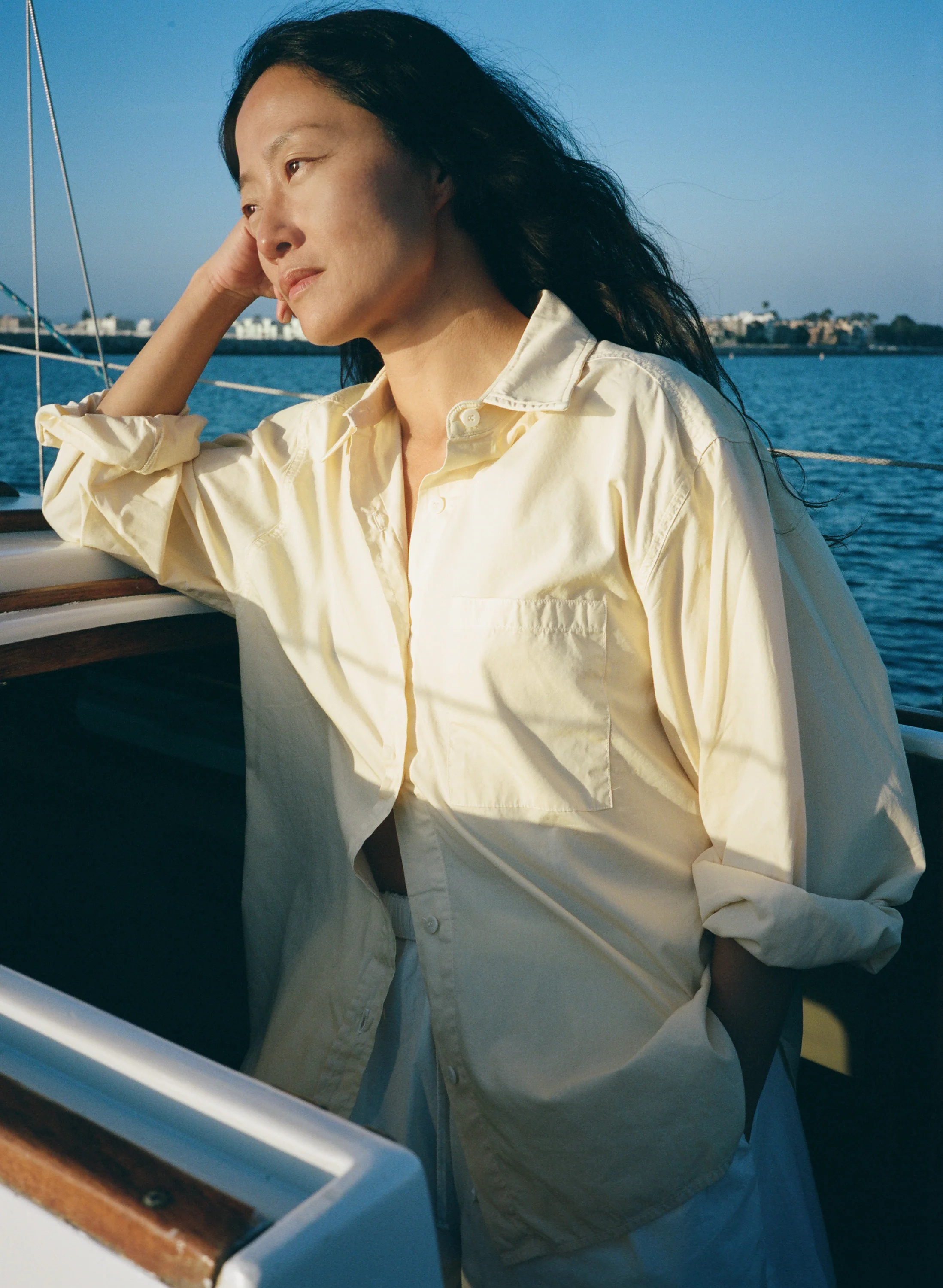Marcie Shirt, Organic Poplin, Butter - Image 6