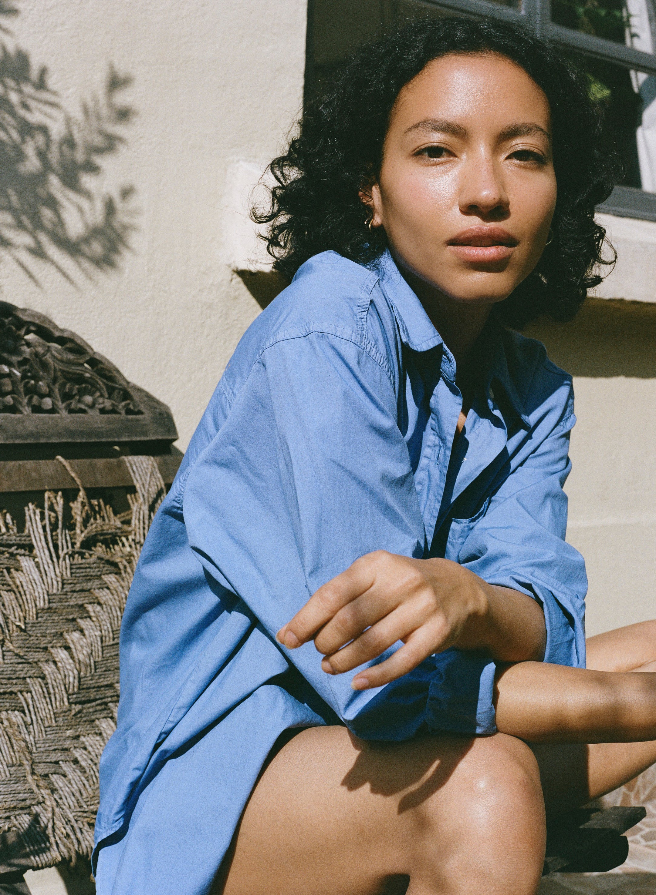 Marcie Shirt, Organic Poplin, Cornflower - Image 4