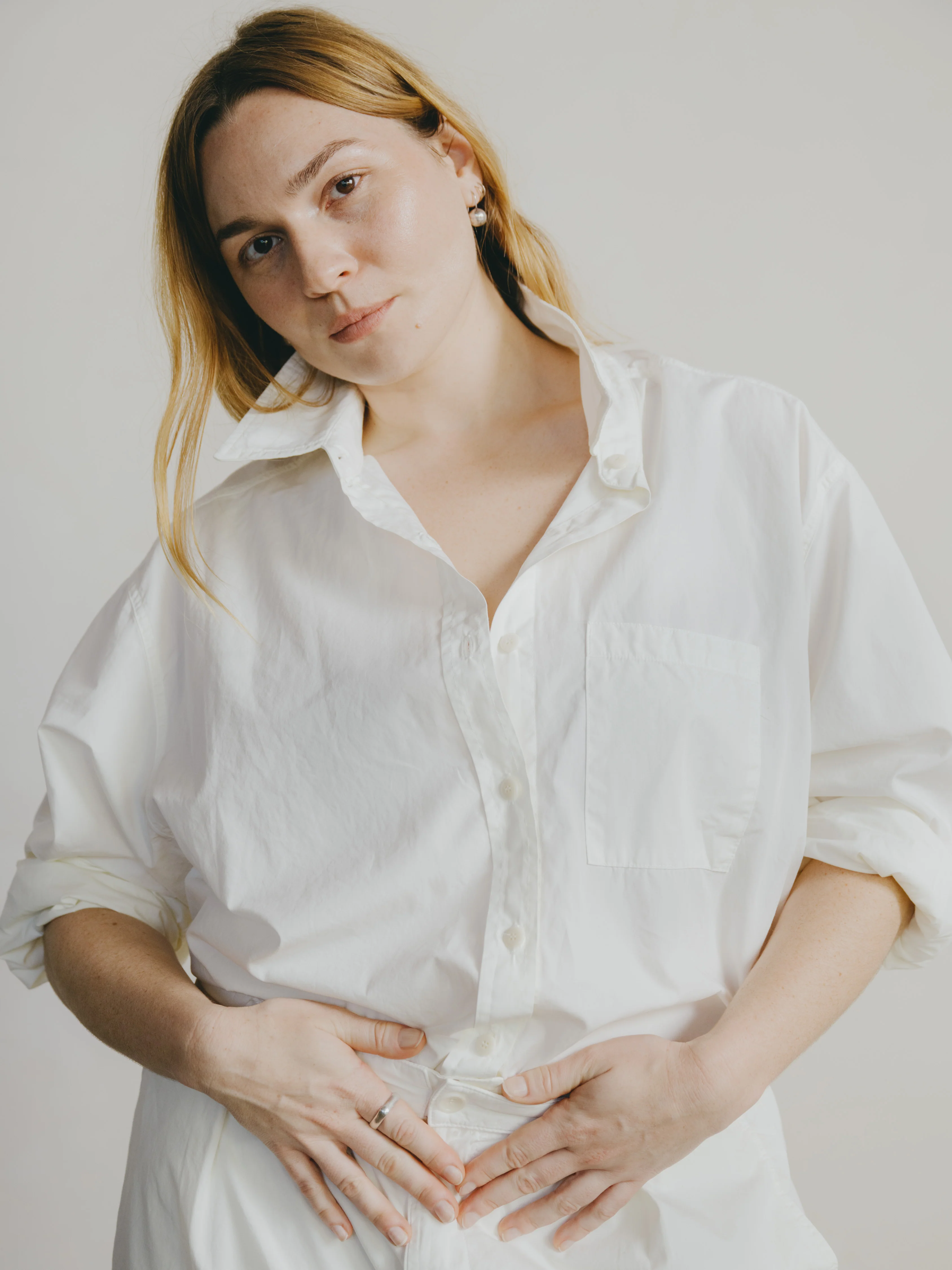 Marcie Shirt, Organic Poplin, Natural - Image 3
