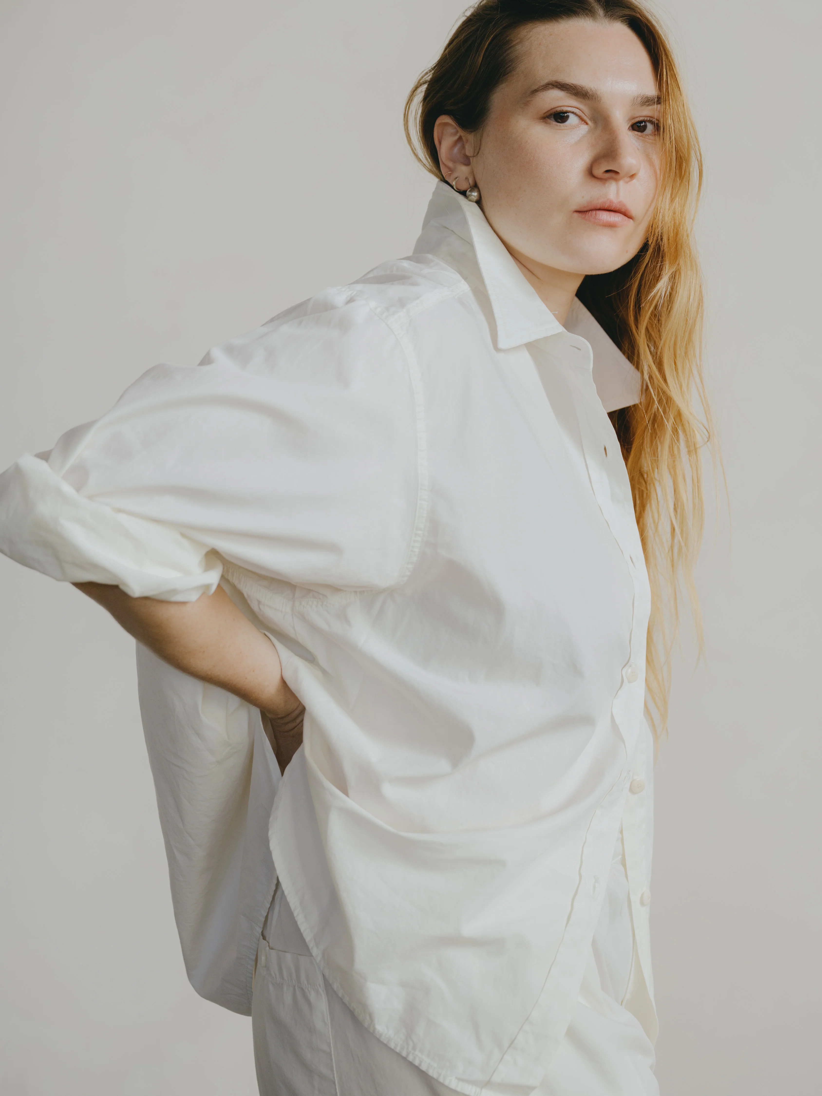 Marcie Shirt, Organic Poplin, Natural - Image 4