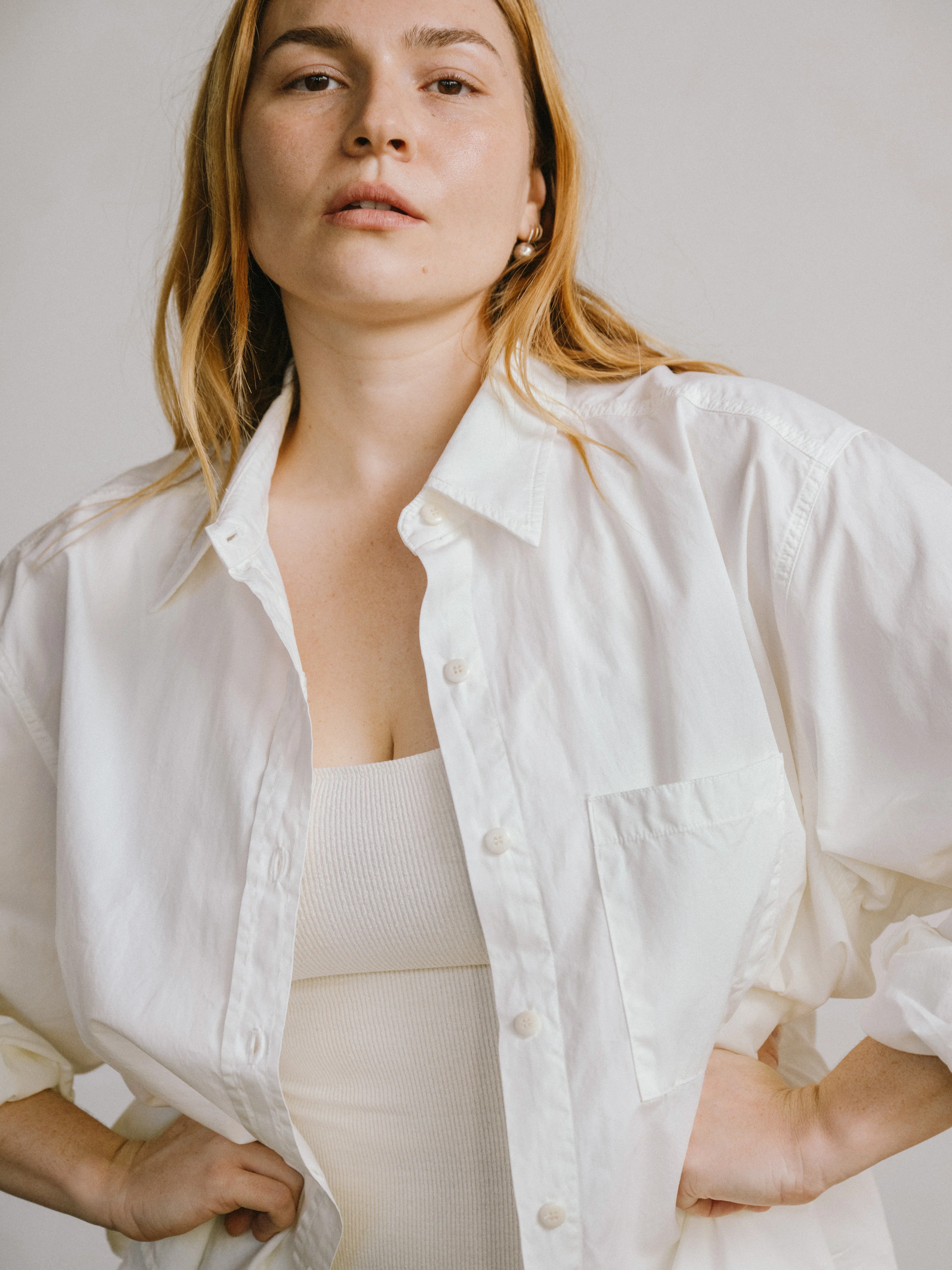 Marcie Shirt, Organic Poplin, Natural - Image 5