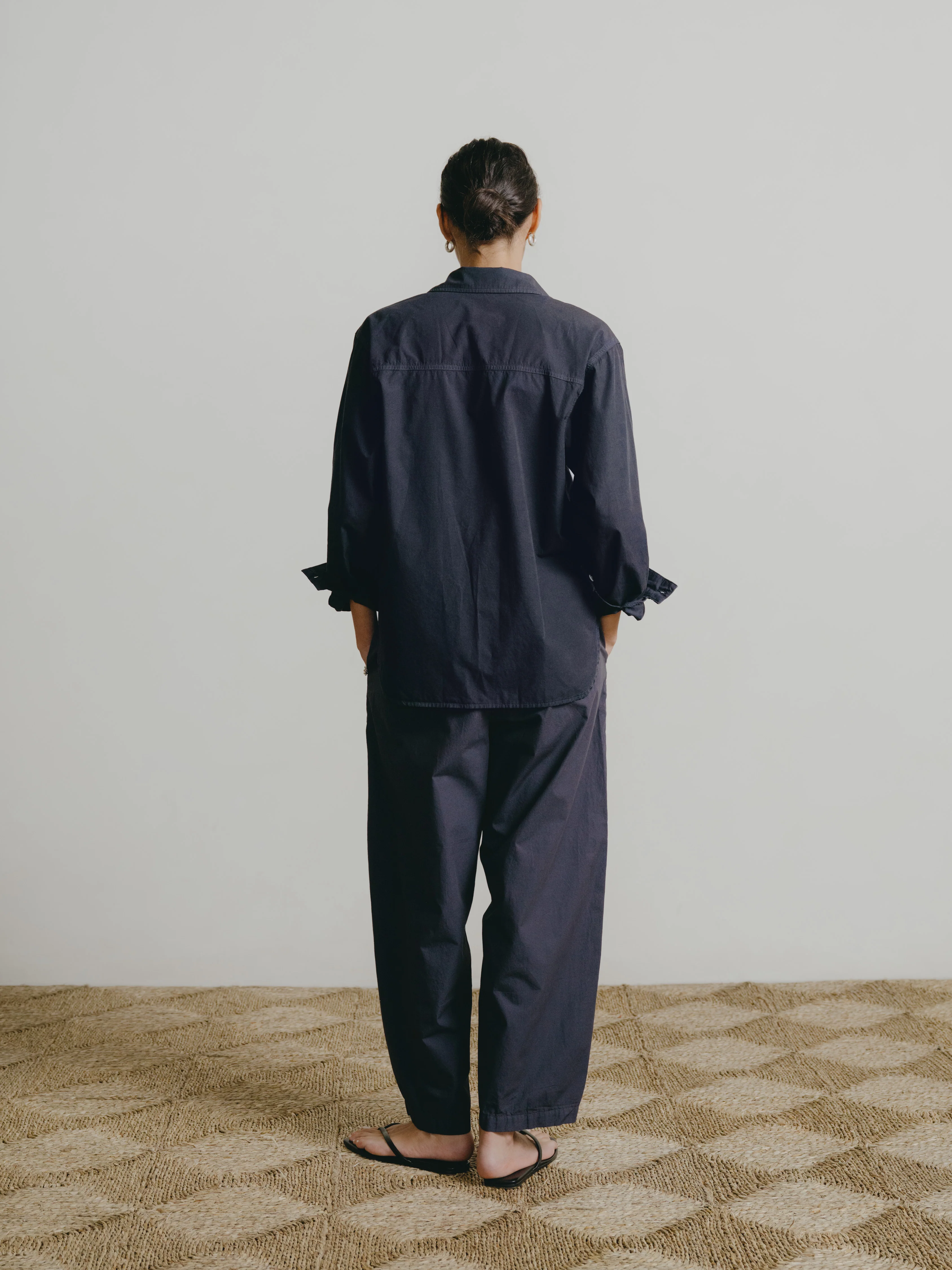 Marcie Shirt, Organic Poplin, Navy - Image 8