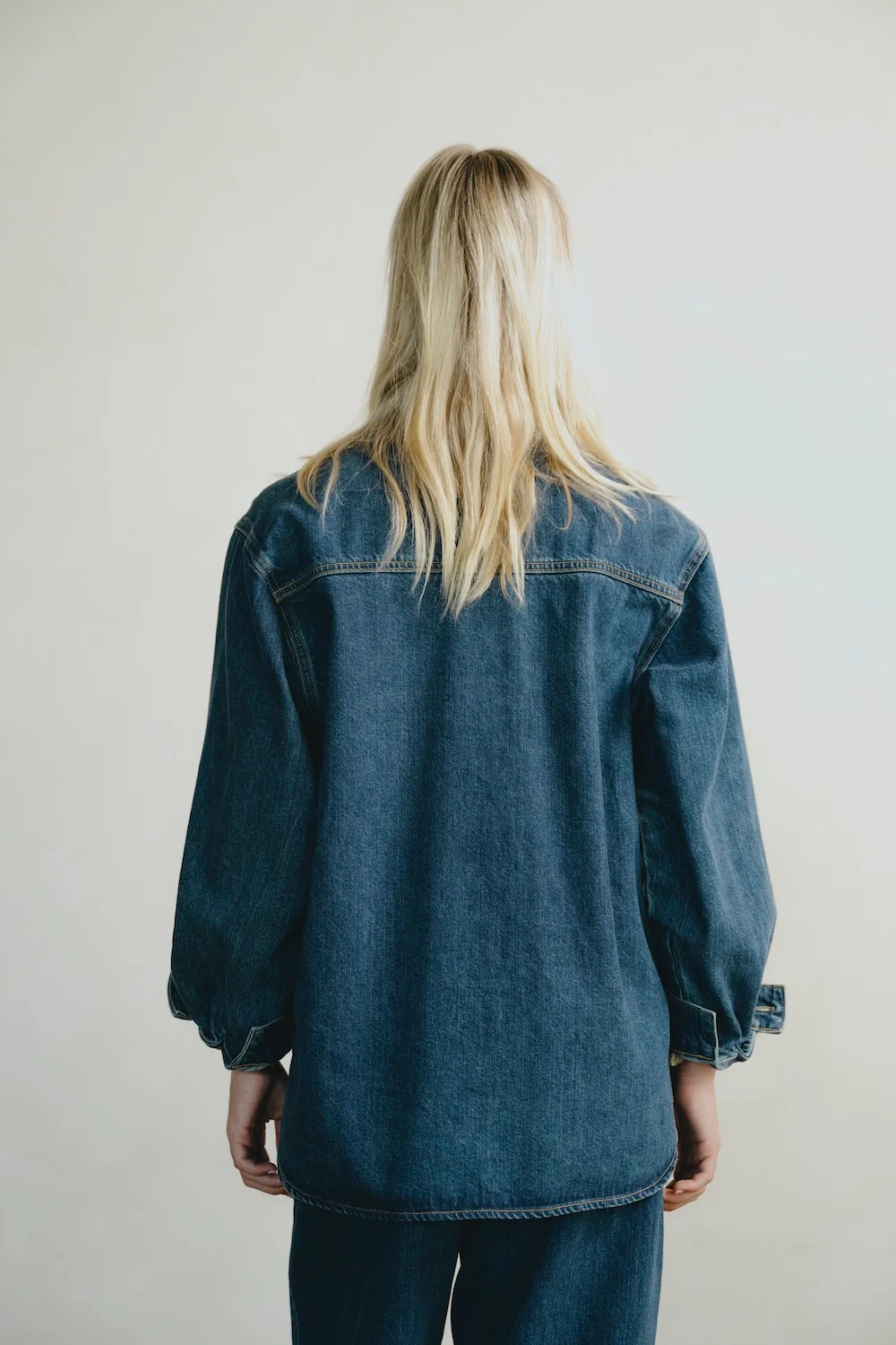 Denim Marcie Shirt, Tencel Denim, Vintage Dark - Image 4