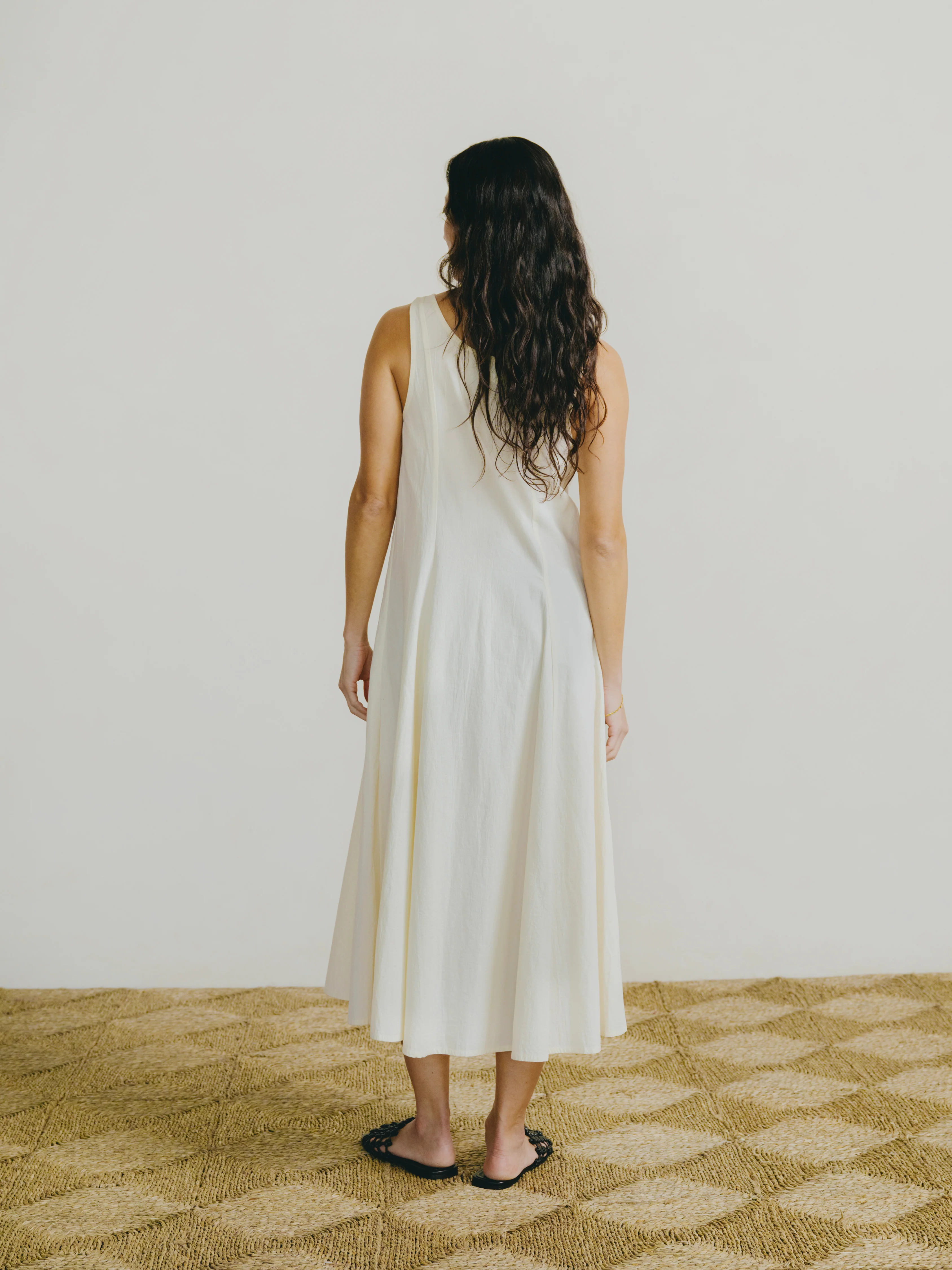 Maritza Dress, Textured Organic Poplin, Parchment - Image 4