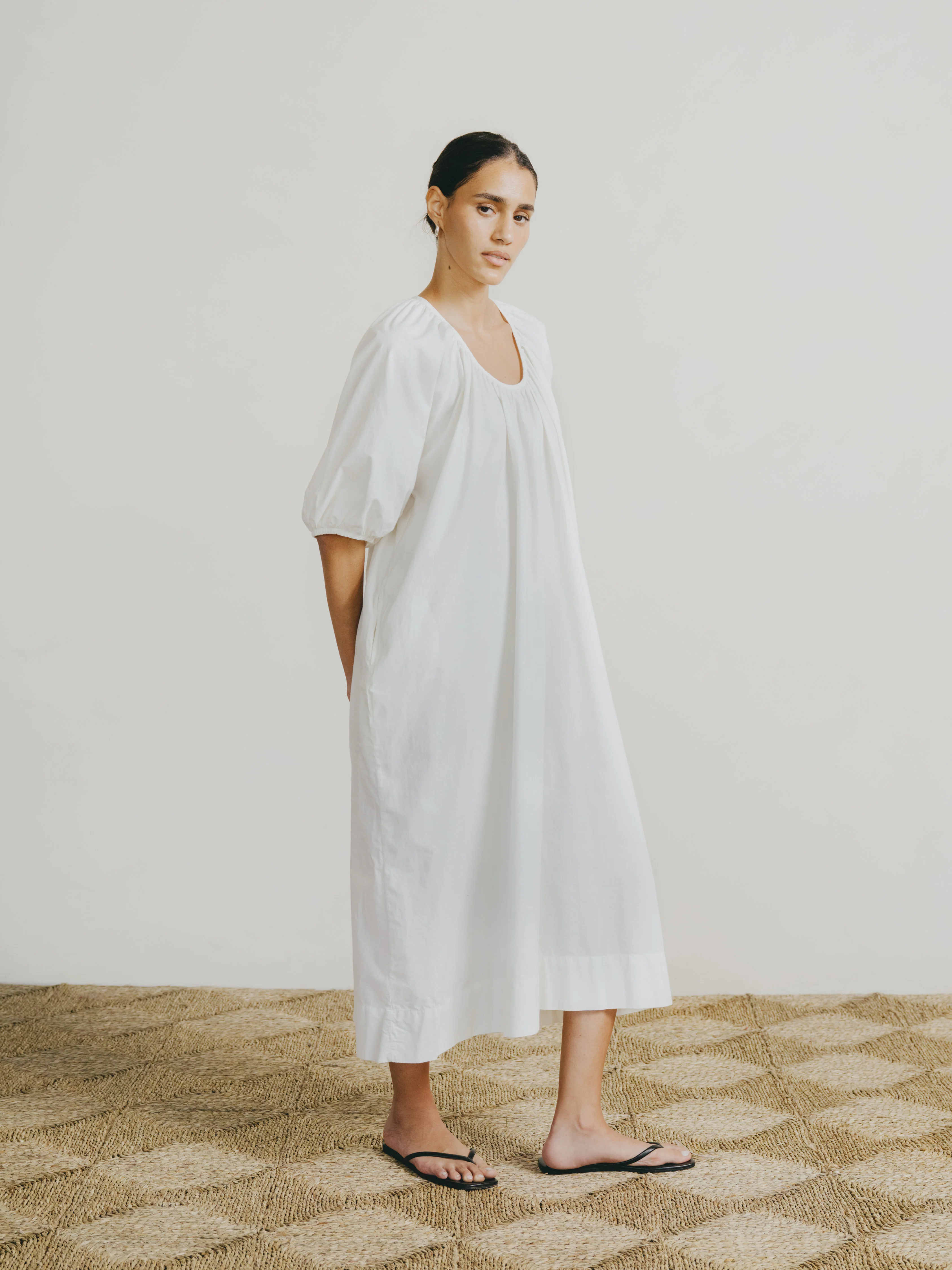 Ophelia Dress, Organic Batiste, Natural - Image 3