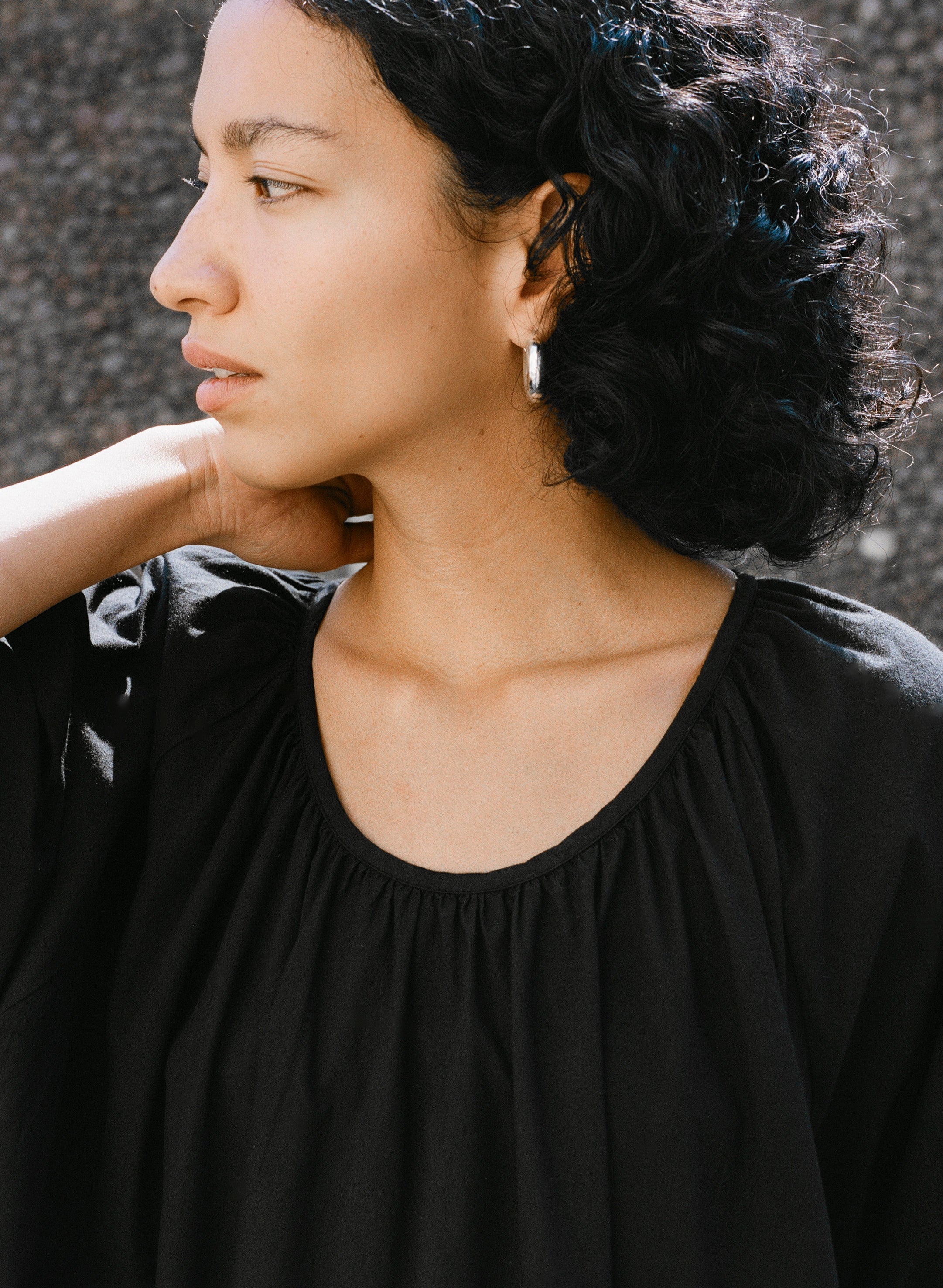 Ophelia Dress, Organic Batiste, Soft Black - Image 5