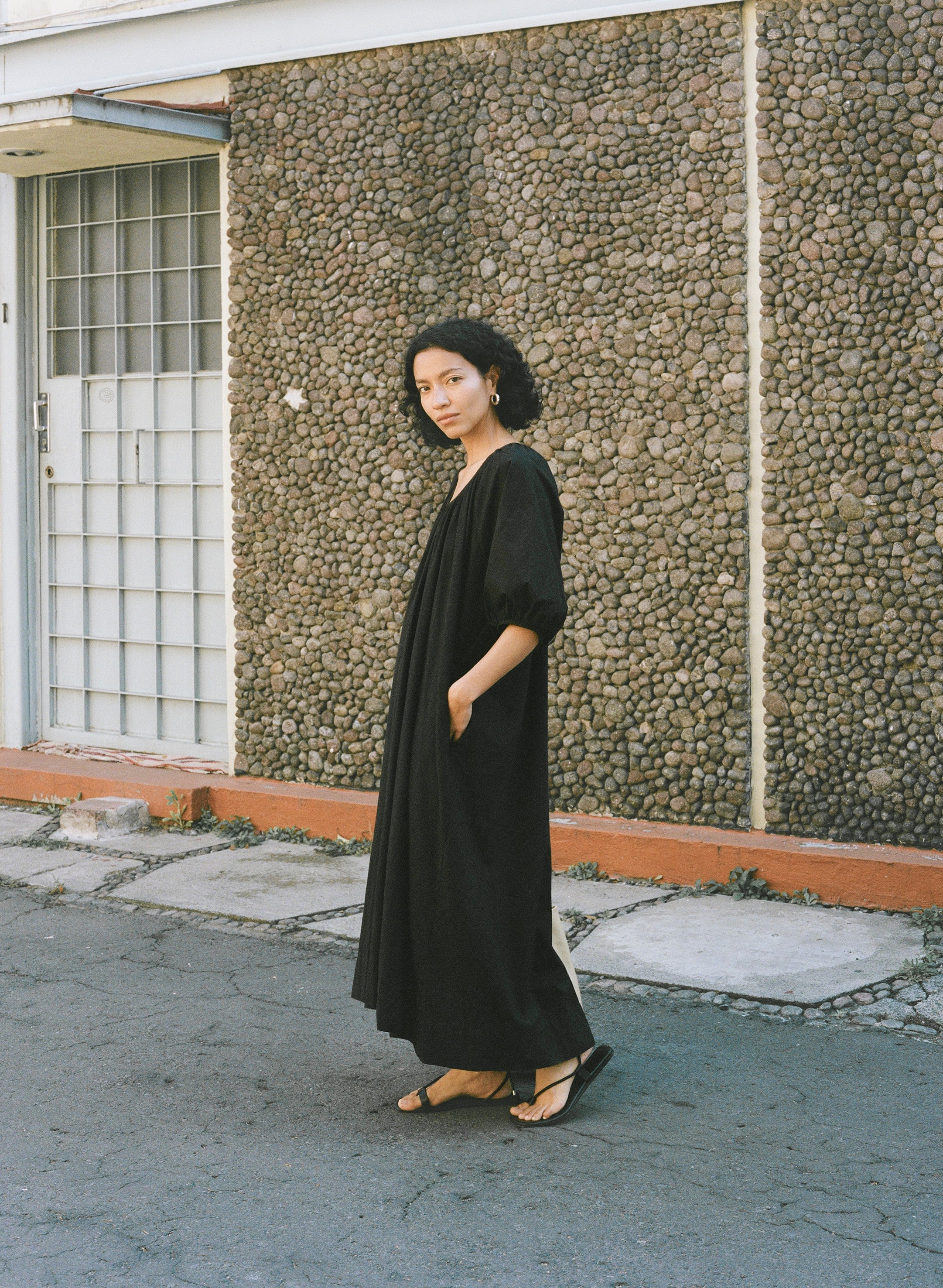 Ophelia Dress, Organic Batiste, Soft Black - Image 7