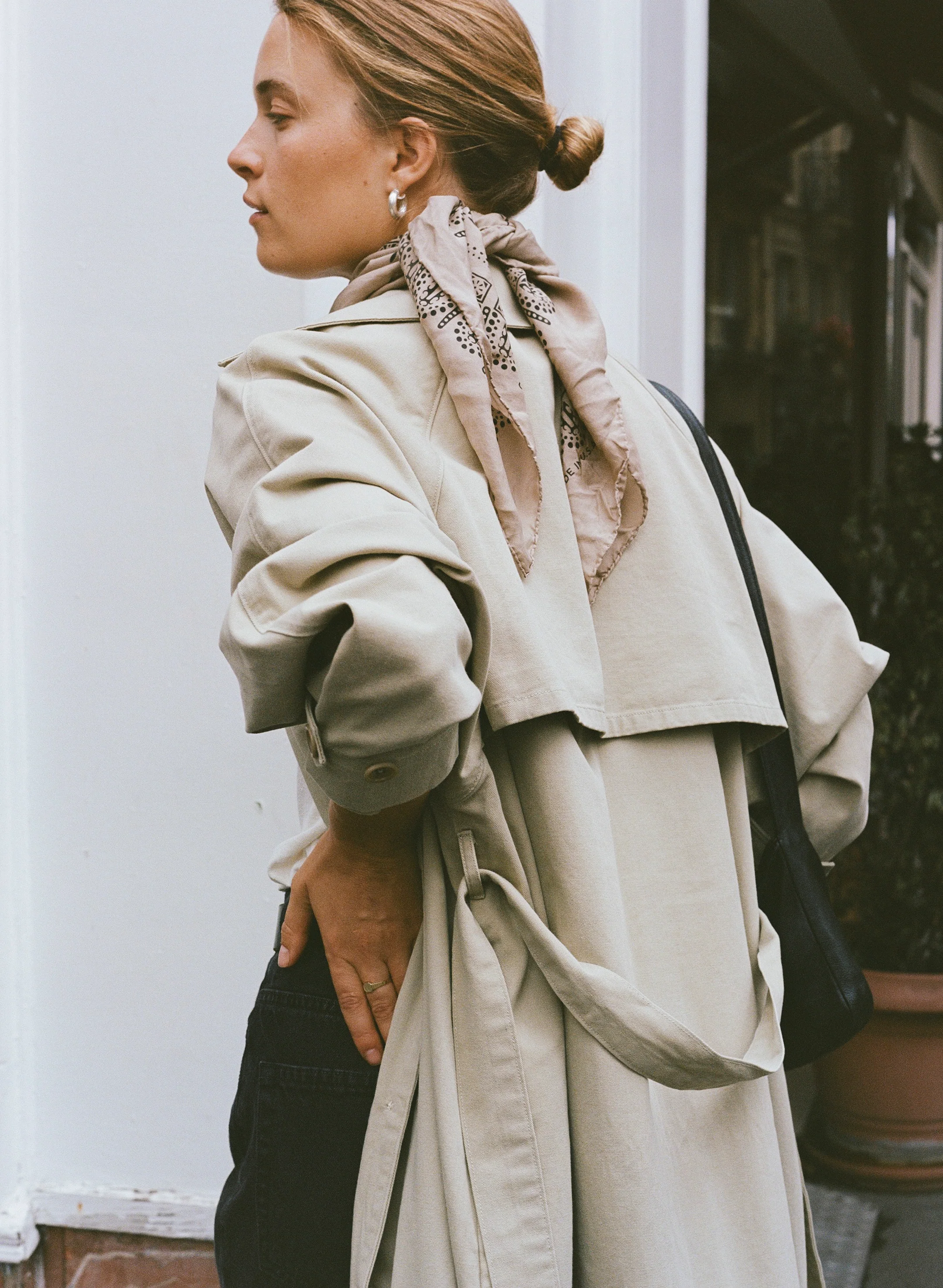 Oversized Trench, Organic Twill, Khaki - Image 5