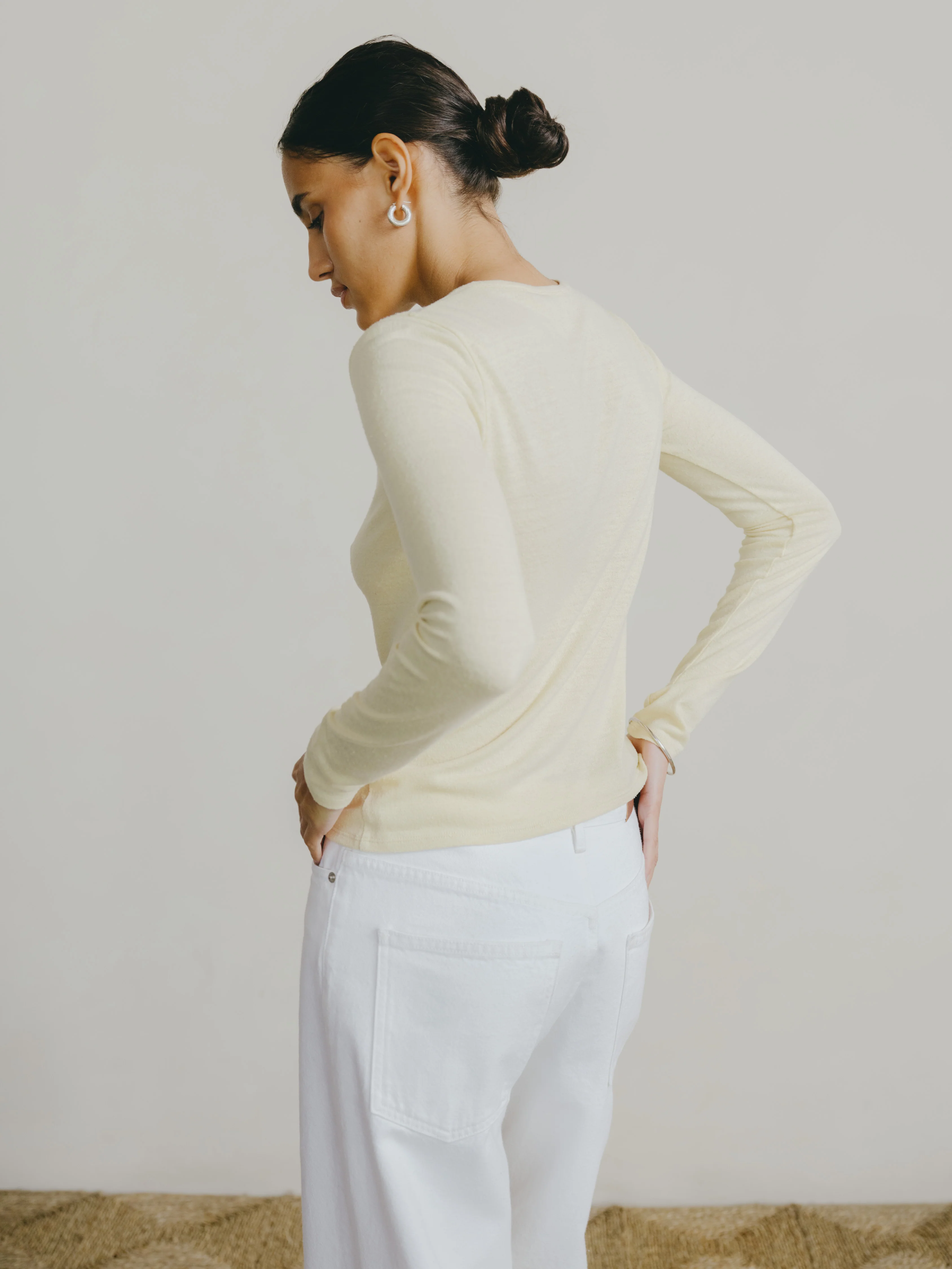 Ryan Cardi, Regen Silk Noil Jersey, Butter - Image 3