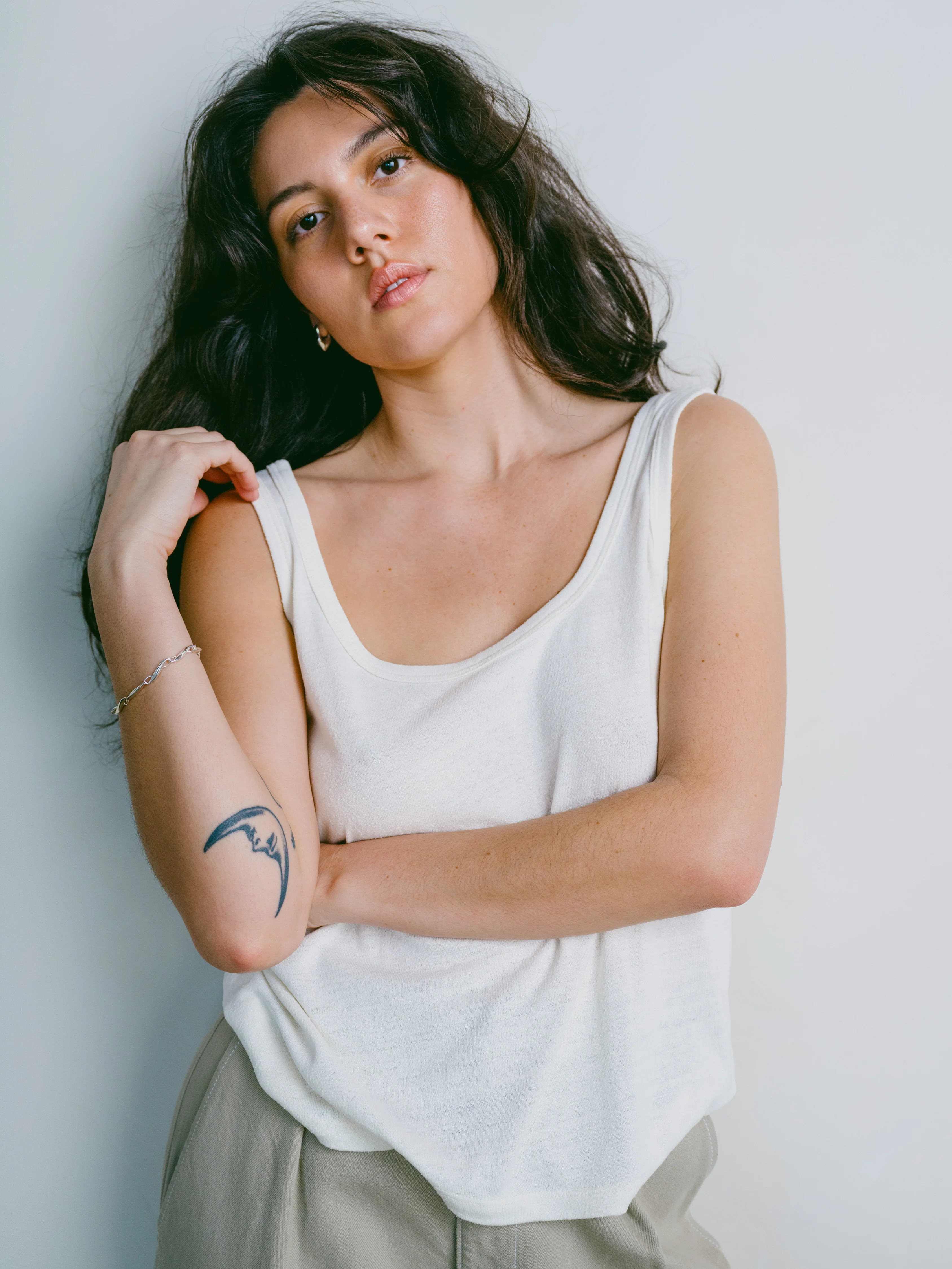 Scoop Tank, Regen Silk Noil Jersey, Natural - Image 3