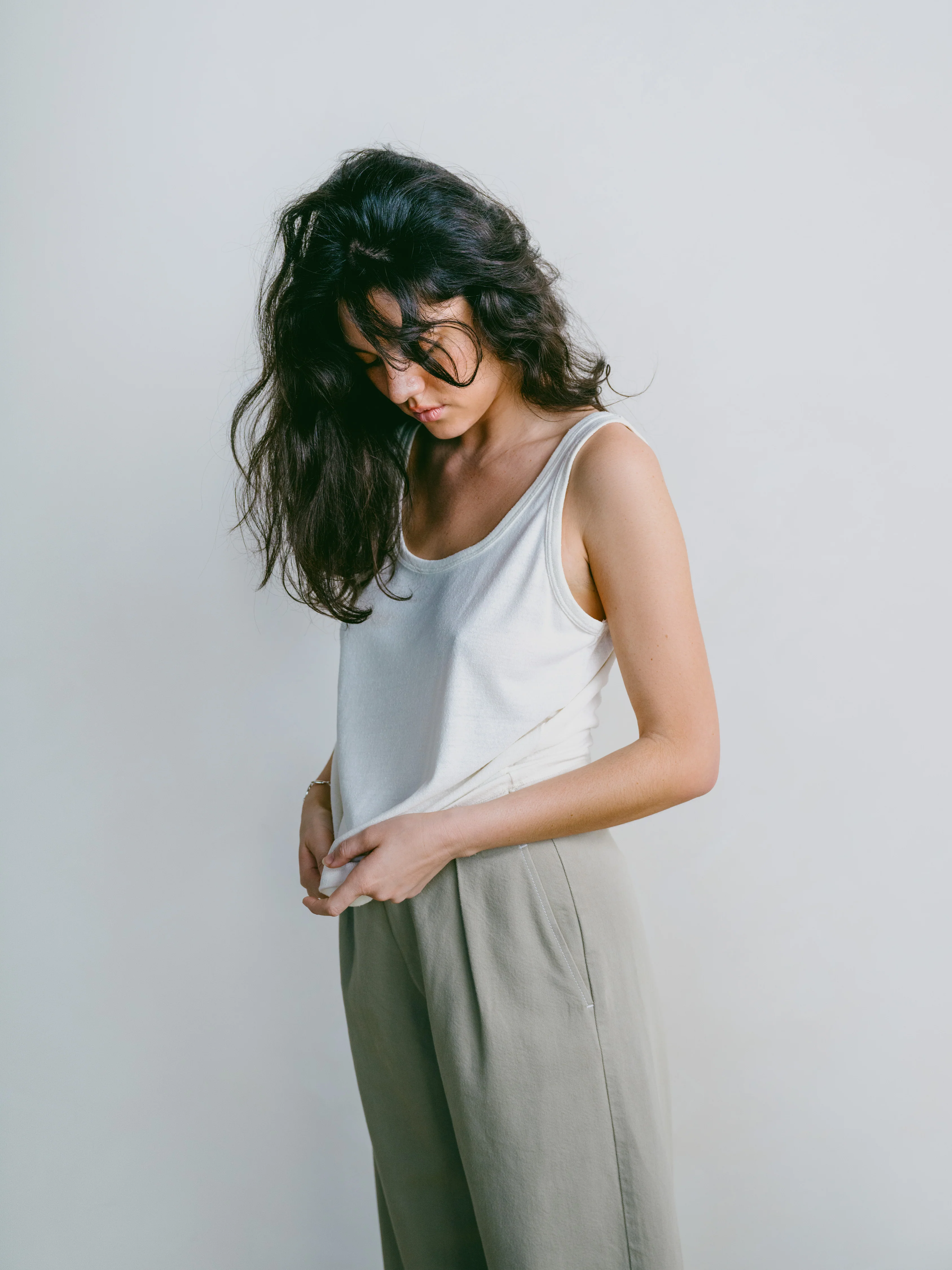 Scoop Tank, Regen Silk Noil Jersey, Natural - Image 4